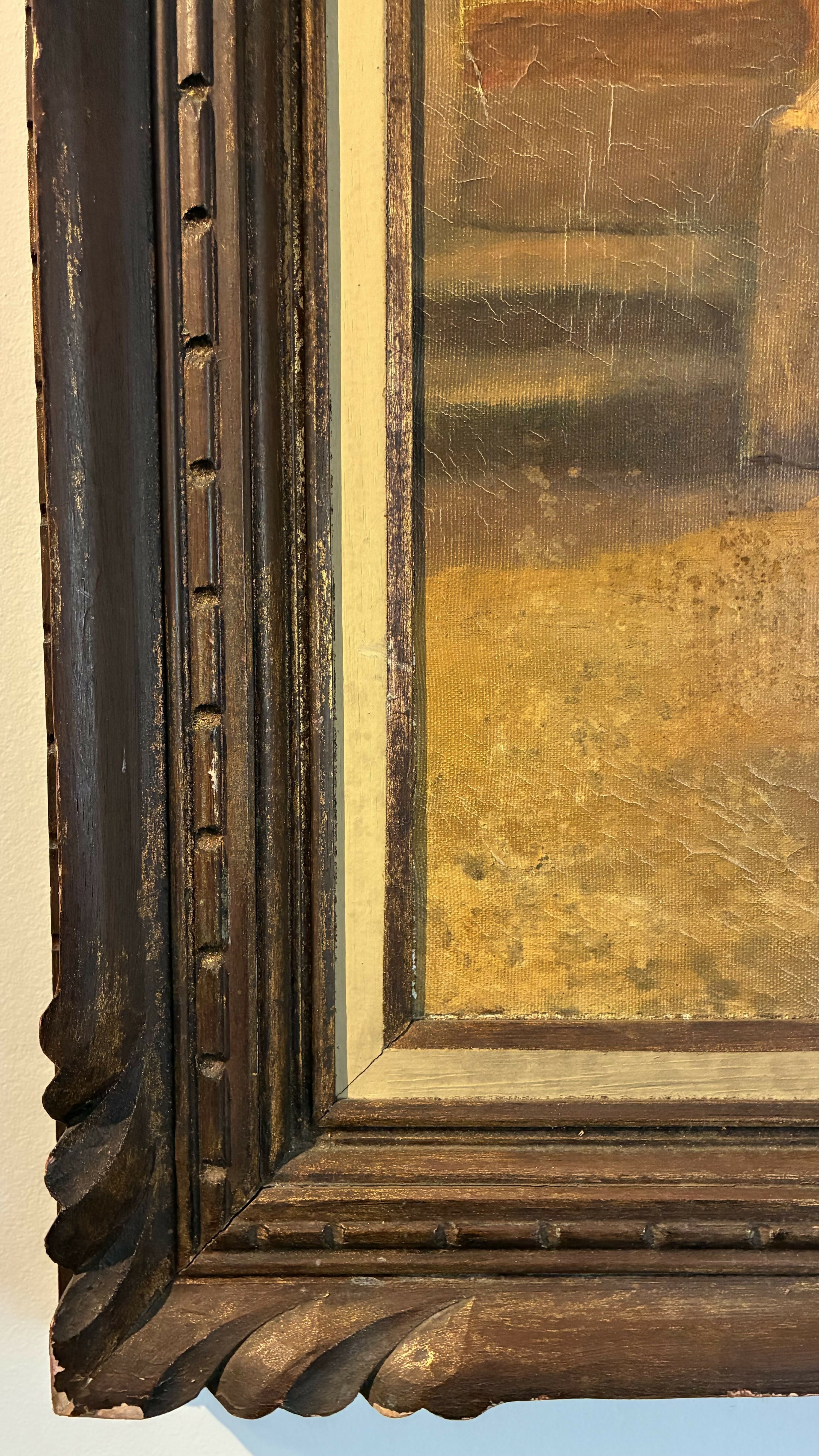Quadro Óleo Sobre Tela – Cena de Mercado Árabe Clássico