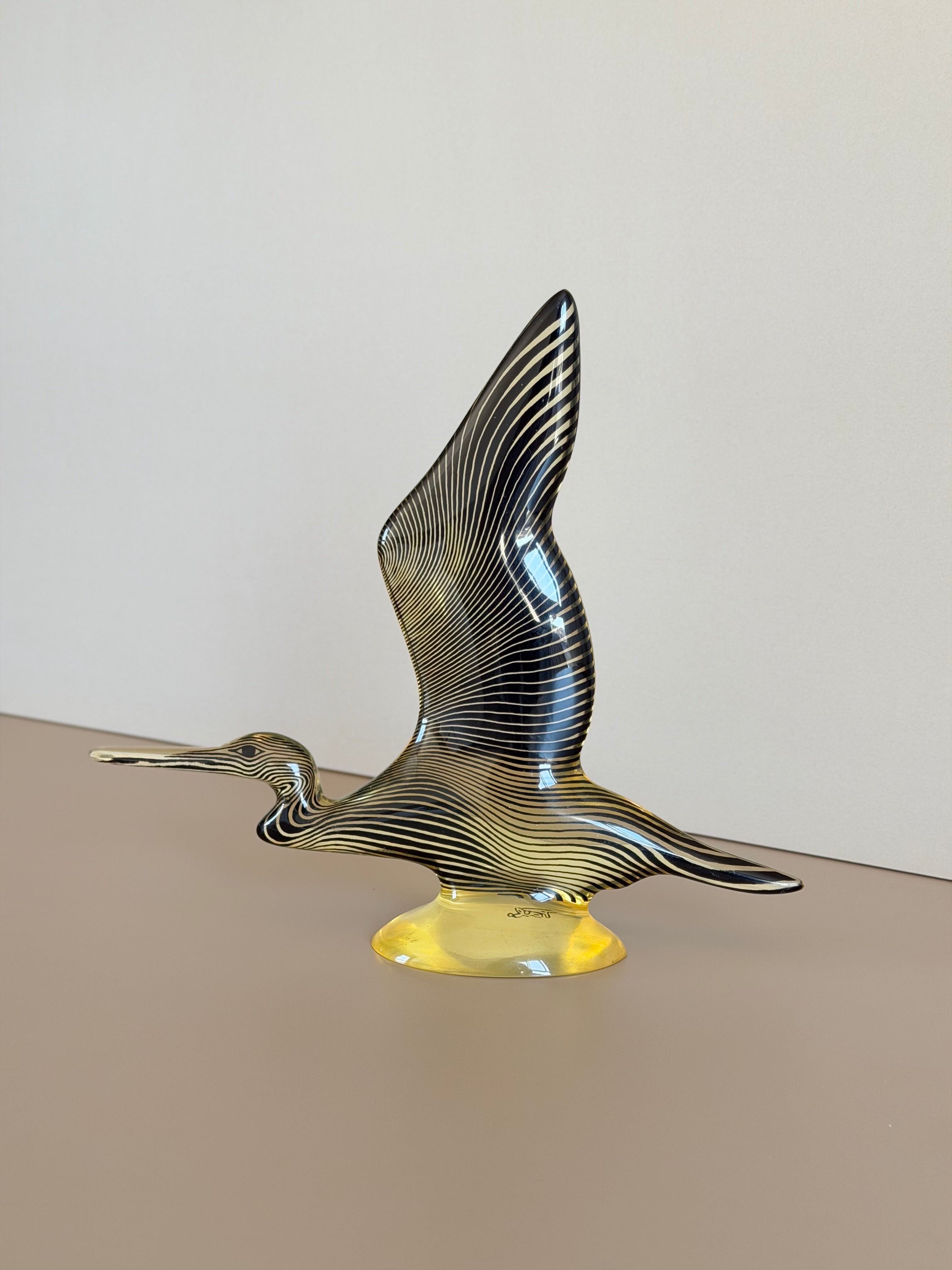 Legítima escultura abraham palatnik garça 26cm assinado