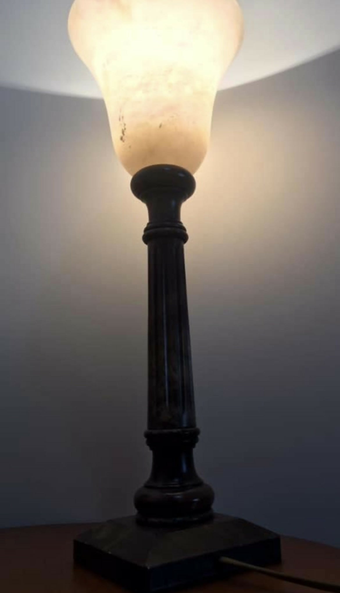 Par de abajur alabastro espanhol marrom e rosé