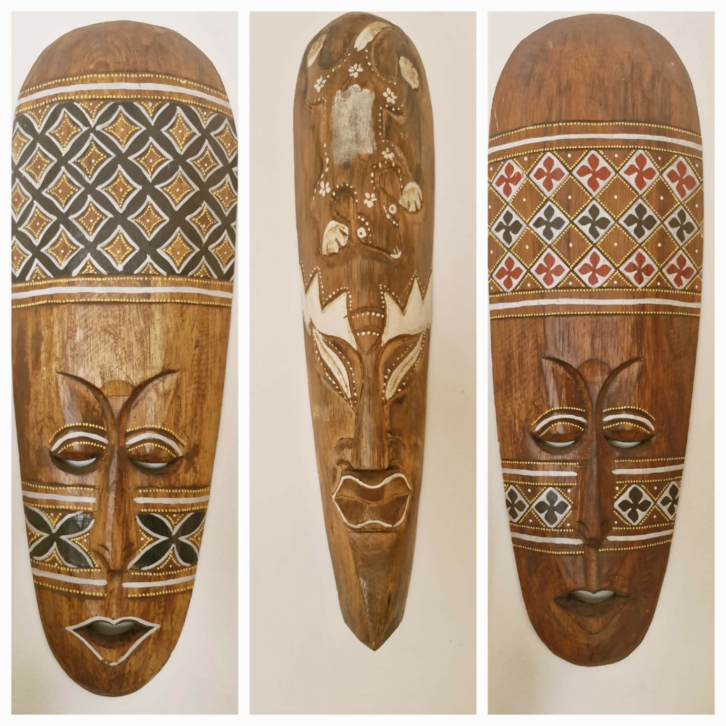 Trio de Belas Máscaras de Bali