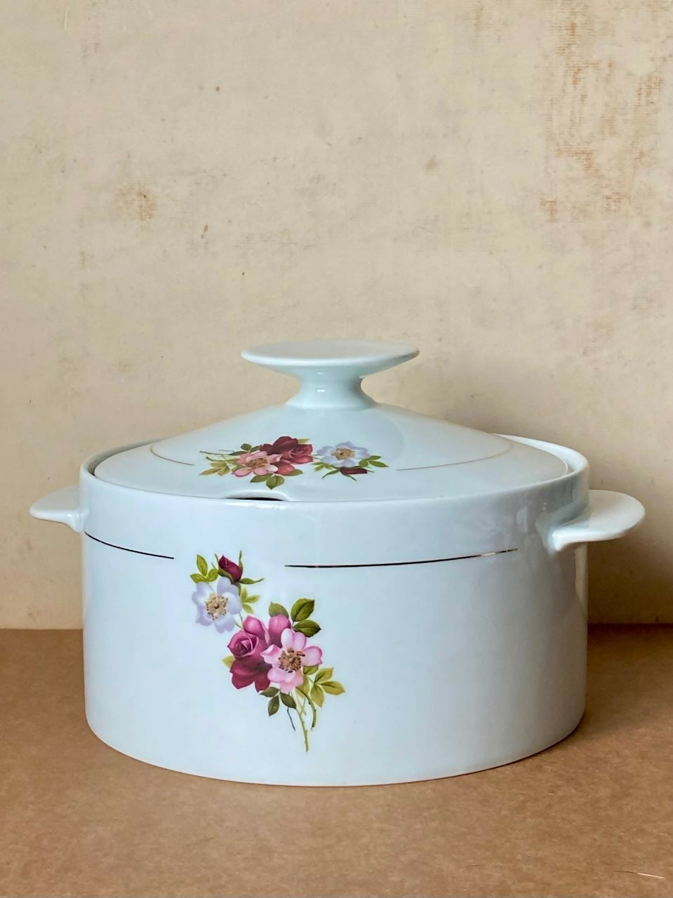 Sopeira em Porcelana Renner com decoração floral 25cm (DMCPS_297)