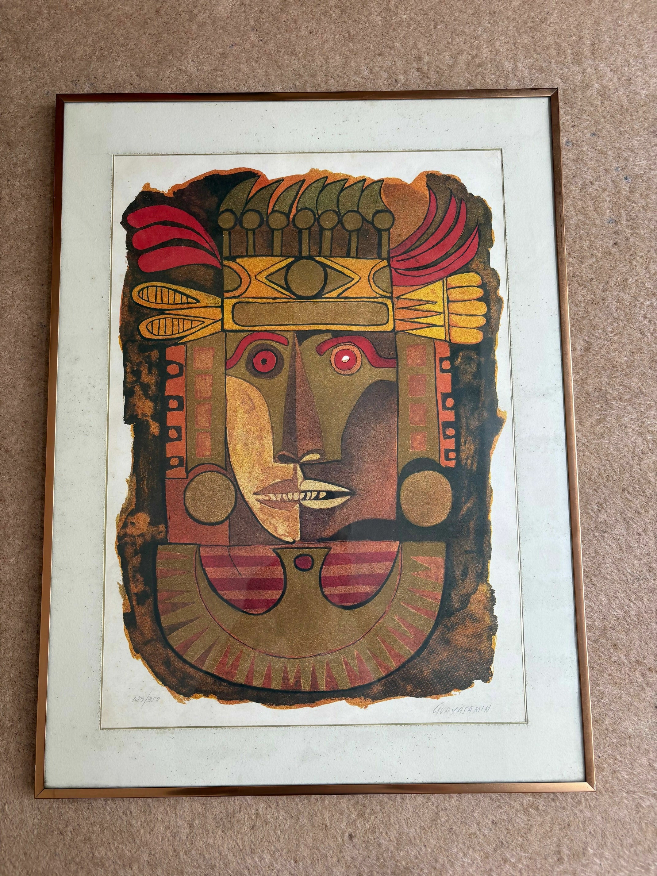 OSWALDO GUAYASAMIN - Quadro com Serigrafia assinada com certificado