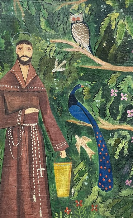 Quadro "O sermão de São Francisco para as aves" Rosina Becker do Valle - 1977 