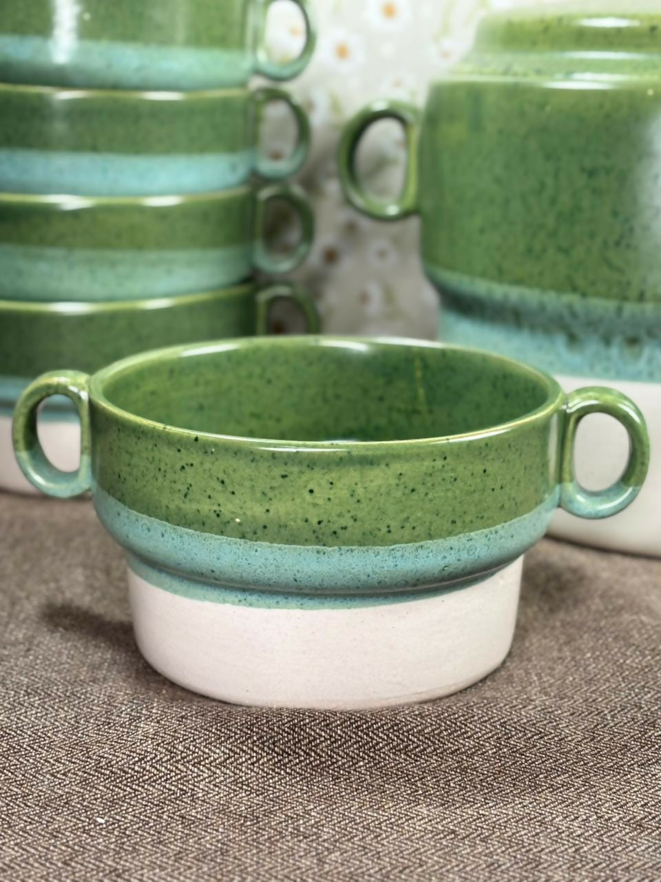 Conjunto sopeira Studio Tacto com 6 bowls | anos 80