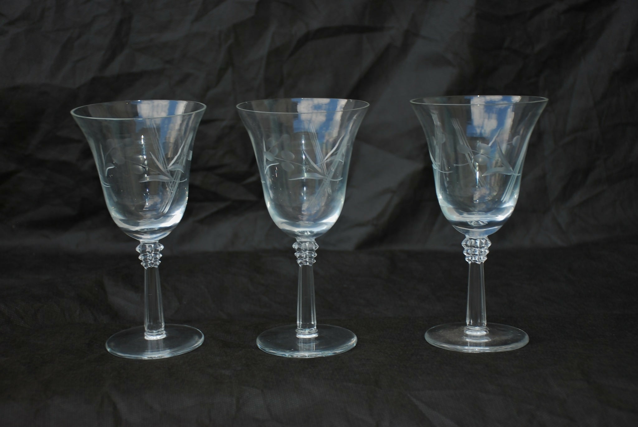 Taças diversas de cristal Fostoria "Cynthia" (1938-1965)