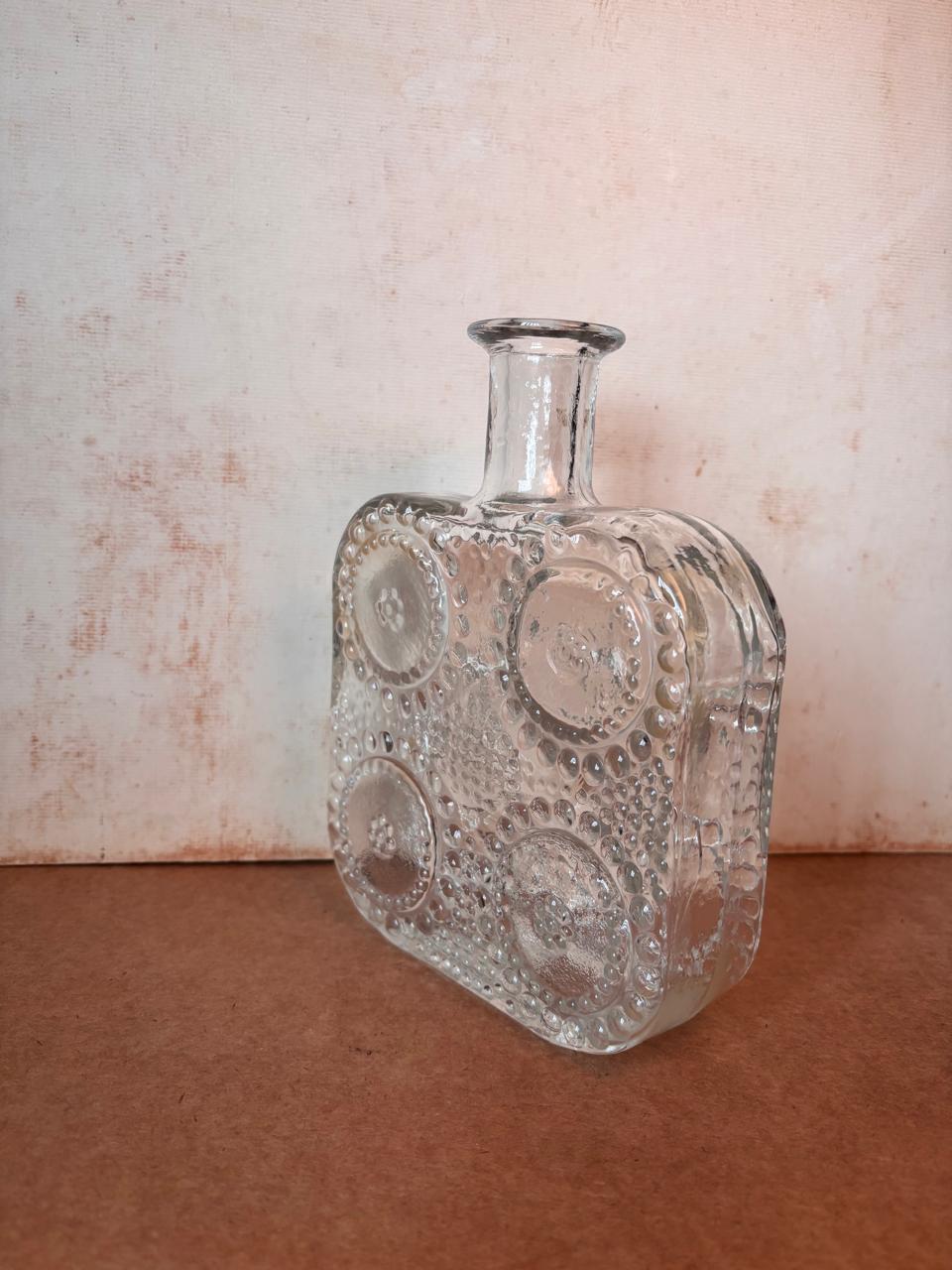 Vaso quadrado Grapponia em vidro texturizado — Nanny Still para Riihimäen Lasi (DMCPS_394)
