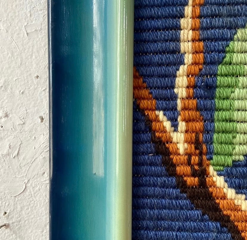 Tapeçaria assinada enorme! Pássaros, lua e flor de Cerejeira 