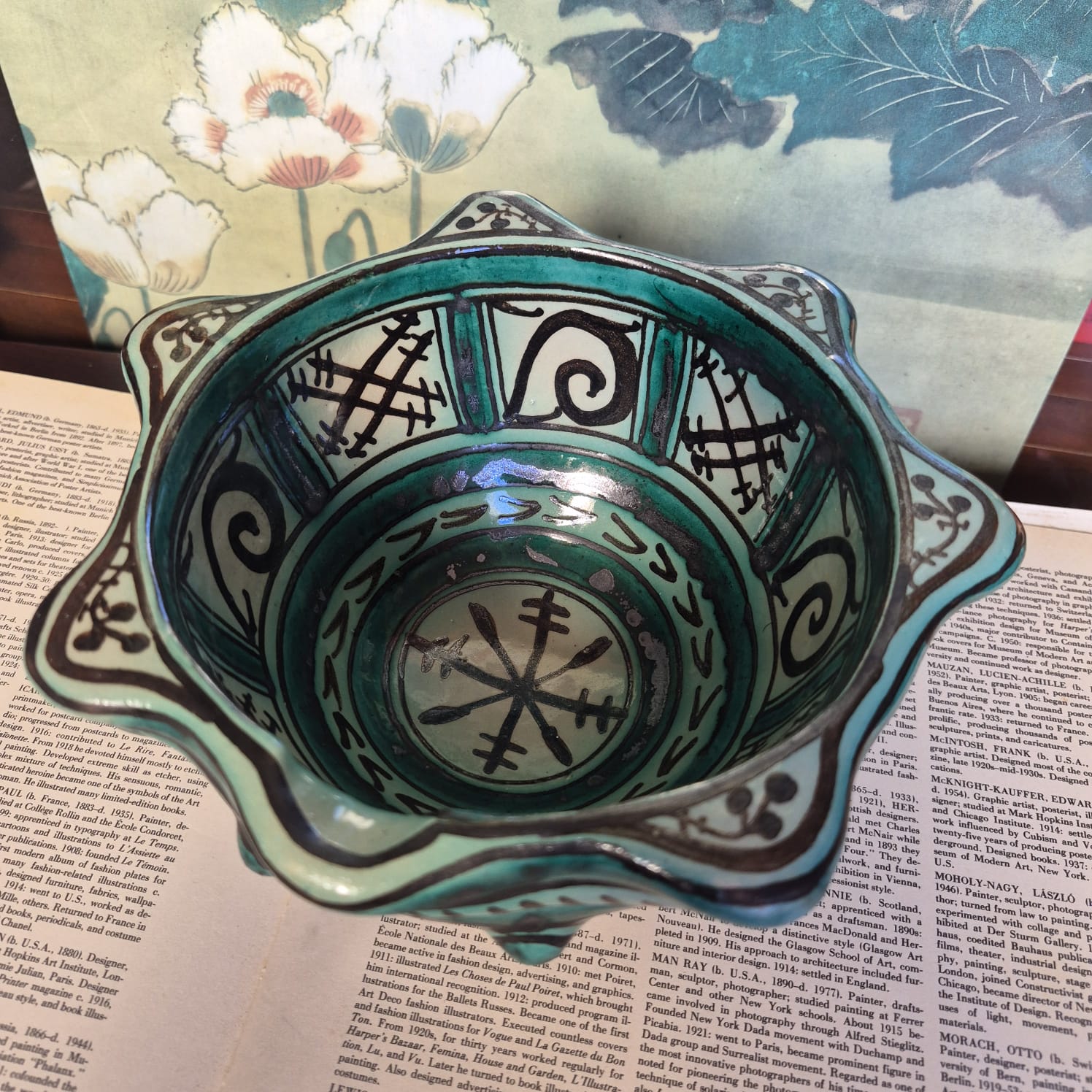 Lindíssimo almofariz vintage,  anos 70, em cerâmica espanhola tipo majolica
