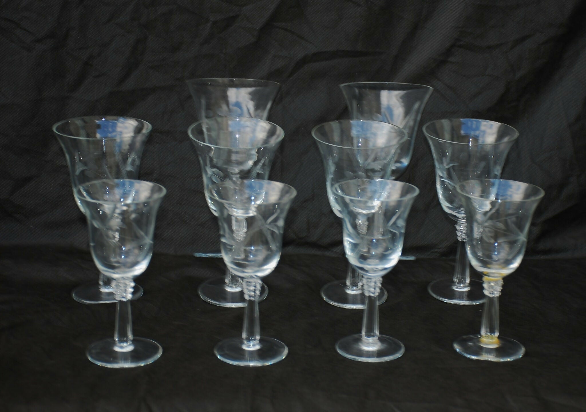 Taças diversas de cristal Fostoria "Cynthia" (1938-1965)