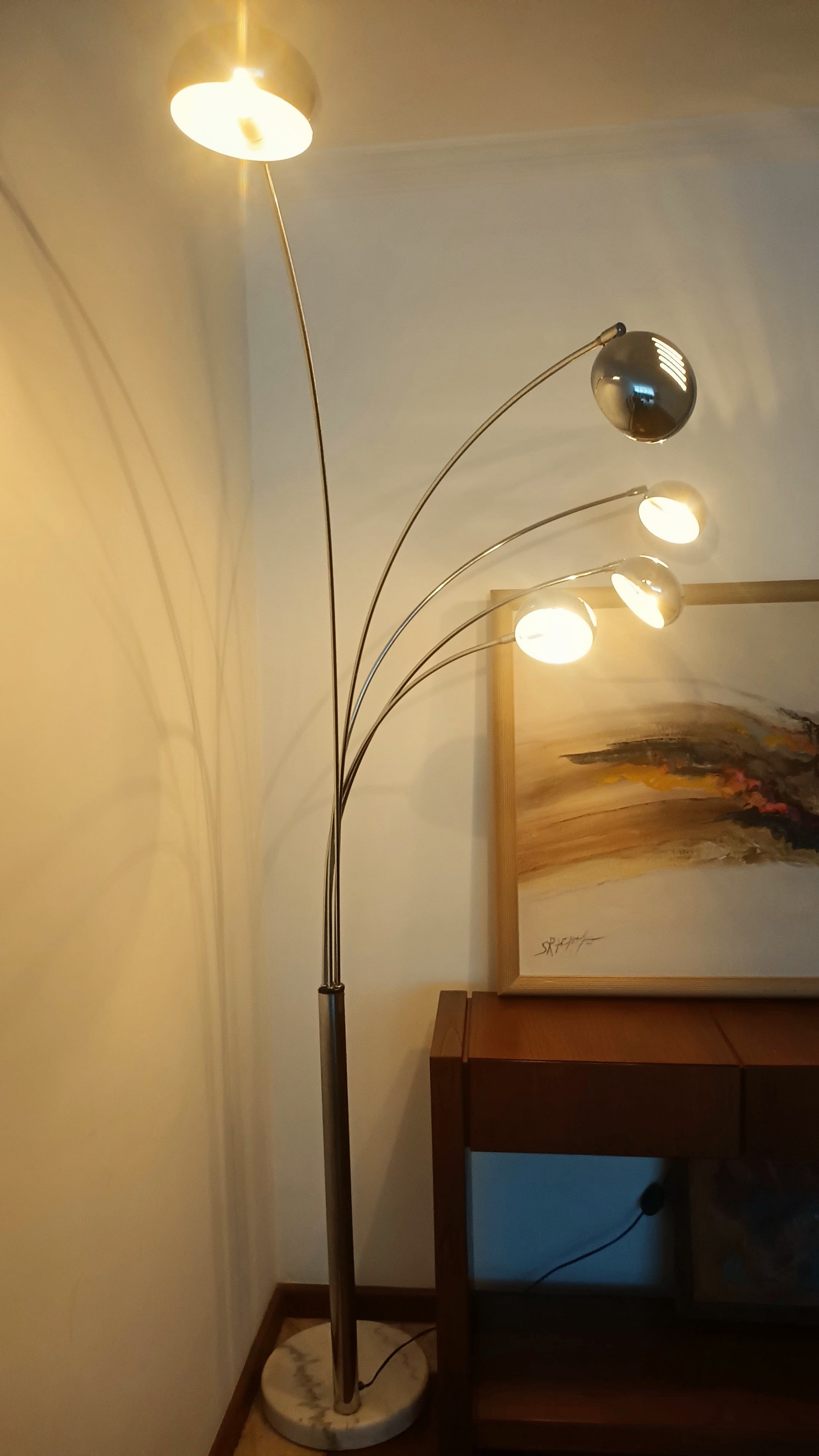 Luminária Pedestal Arco Oreon [Estilo Pescador Italiano] — c. 1960/1970