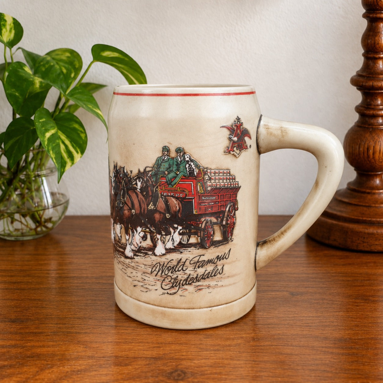 Caneca chopp Budweiser 1987 - World Famous Clydesdales