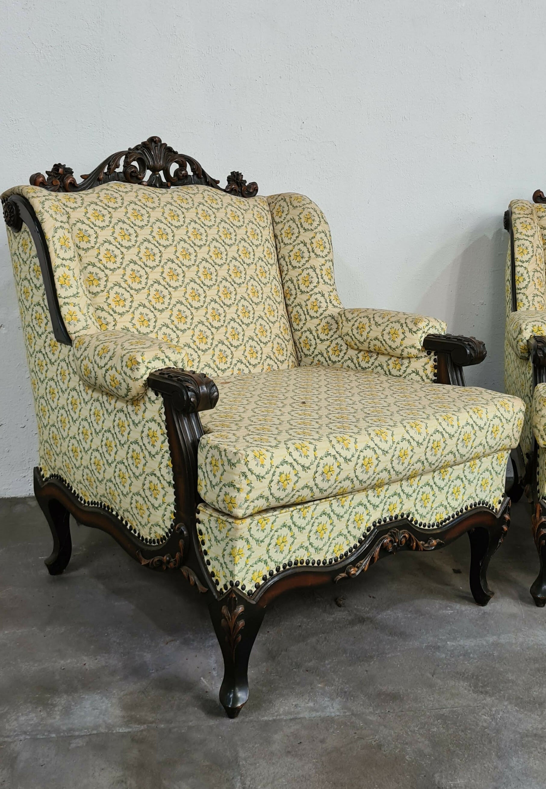 Poltrona Luís XV com estofado de Gobelin