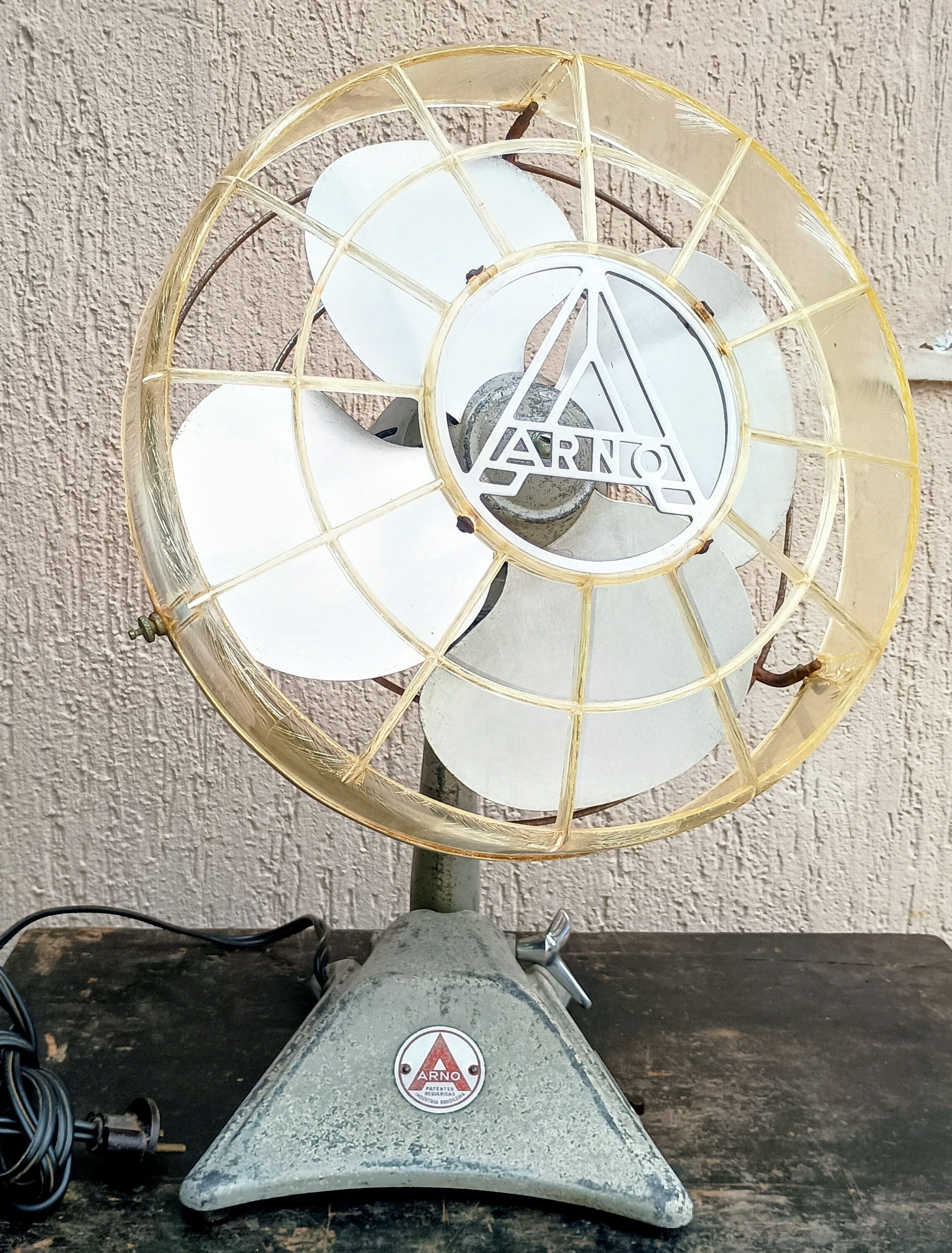 VENTILADOR ARNO EP-5 – DÉCADA DE 1950 | ALUMÍNIO FUNDIDO | HÉLICE EM ALUMÍNIO | FUNCIONANDO | PEÇA DE COLEÇÃO