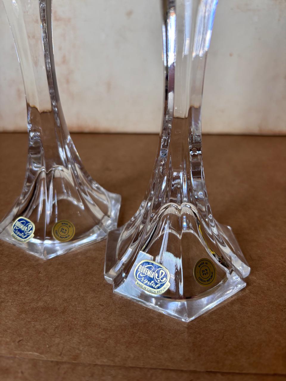 Par de castiçais em cristal Bohemia (DMCPS_346)