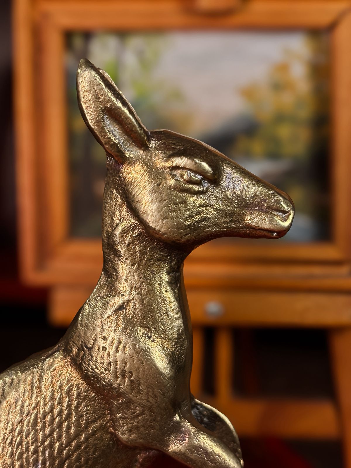Escultura Colecionável De Canguru Em Bronze