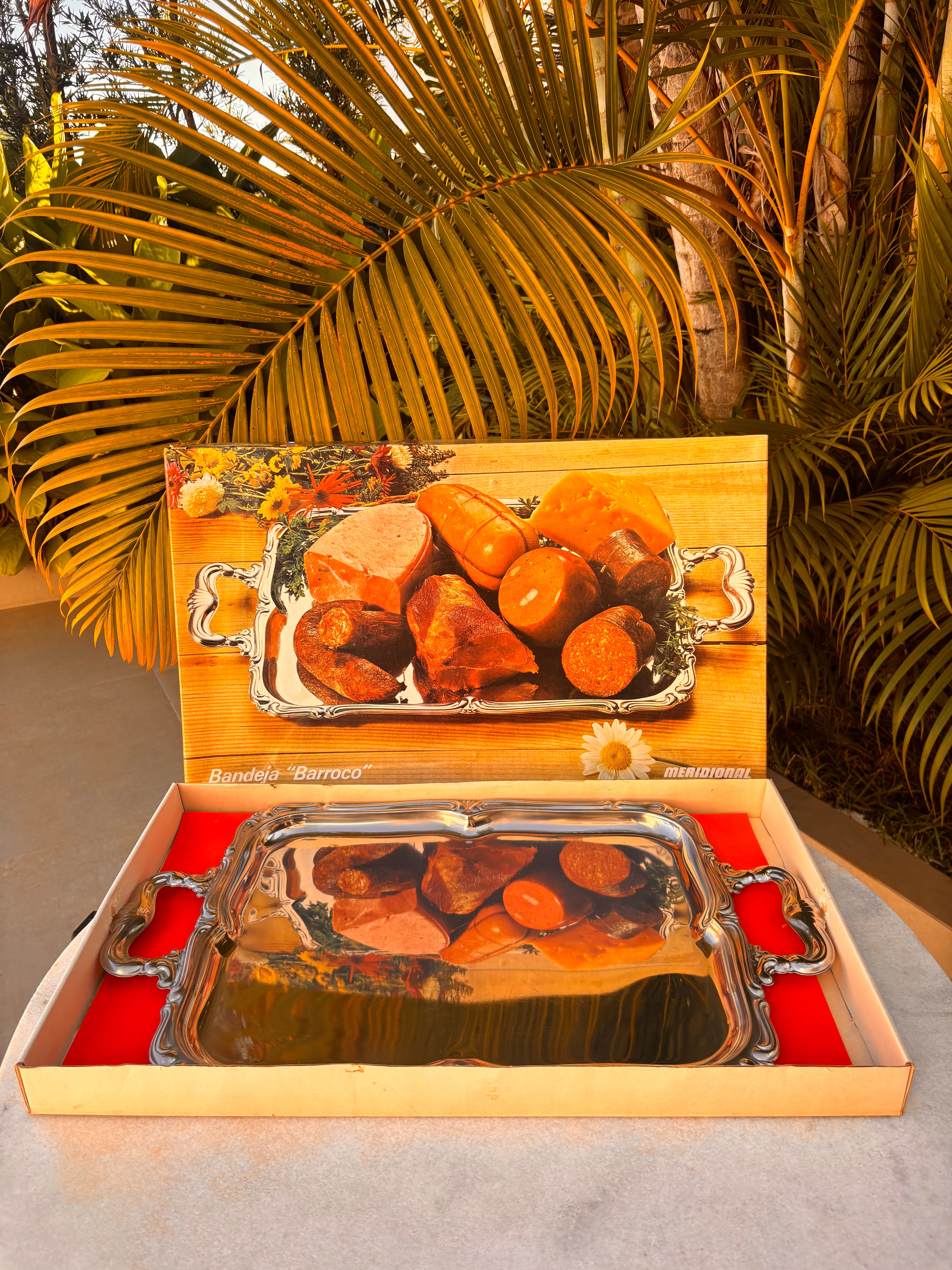 Bandeja Antiga De Inox Meridional Barroco 18/8 Na Caixa Original"