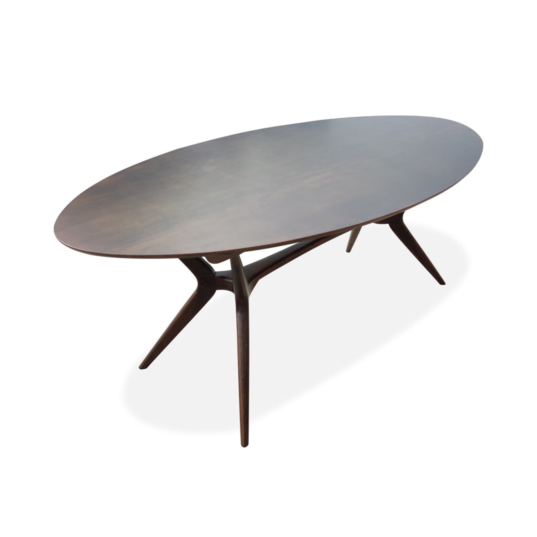 Mesa de Jantar Oval em Madeira Maciça