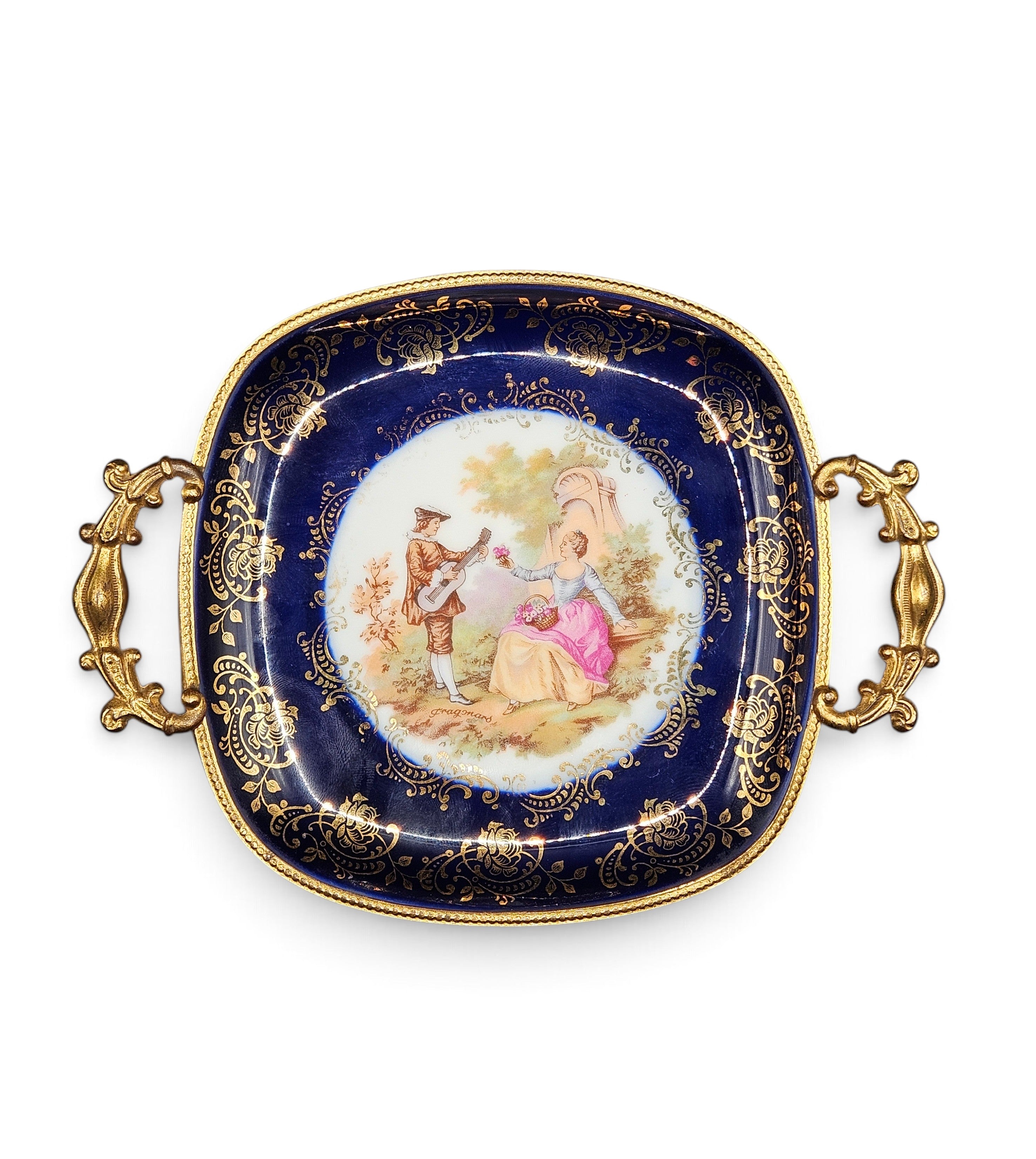 Limoges - Porta Joias / Mini Salva Fragonard e Bronze                                                                                                                                                                                                                                                                                                                                                                