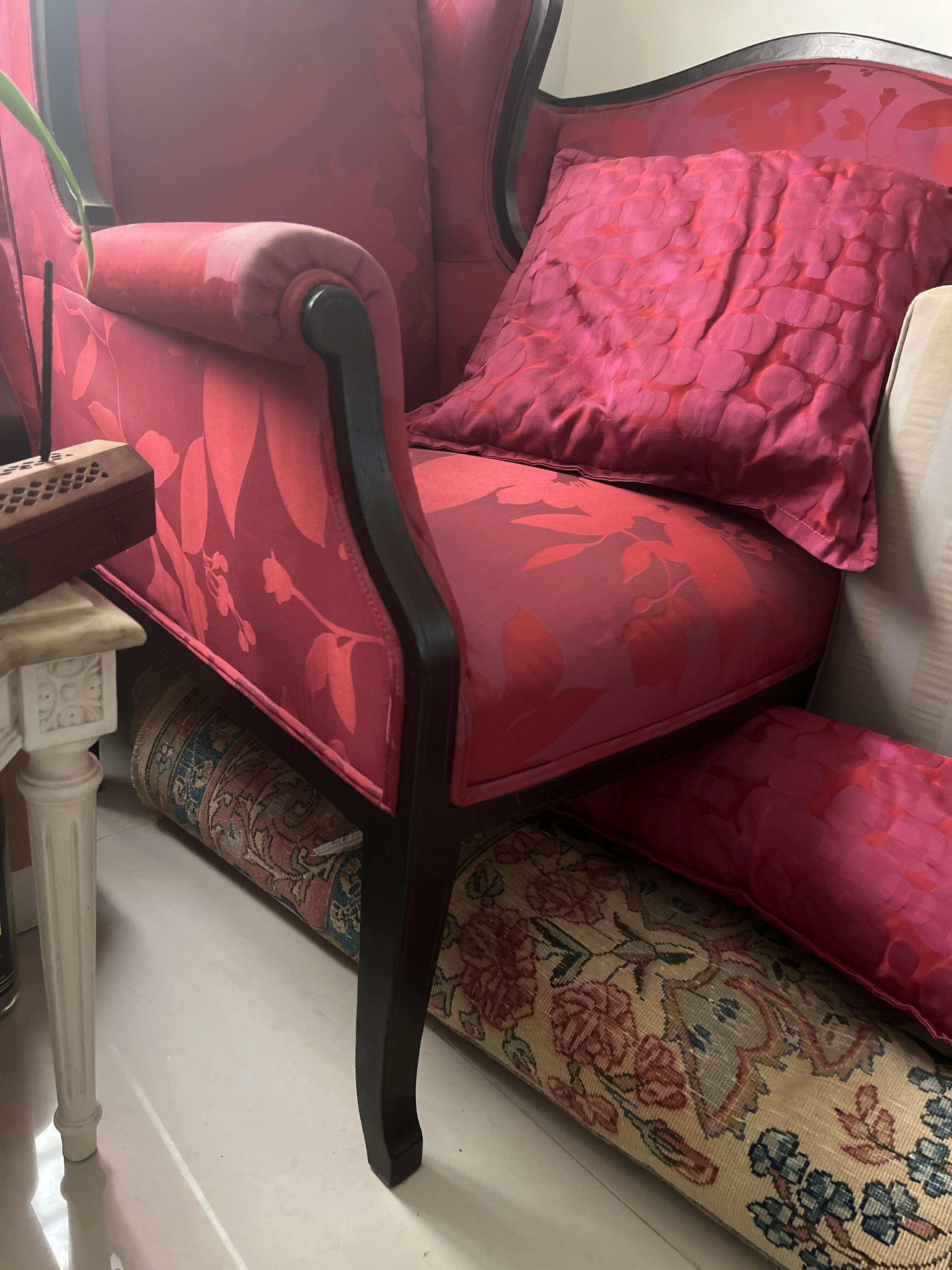 Conjunto Sala Vermelho / Cereja - sofá com 2 poltronas