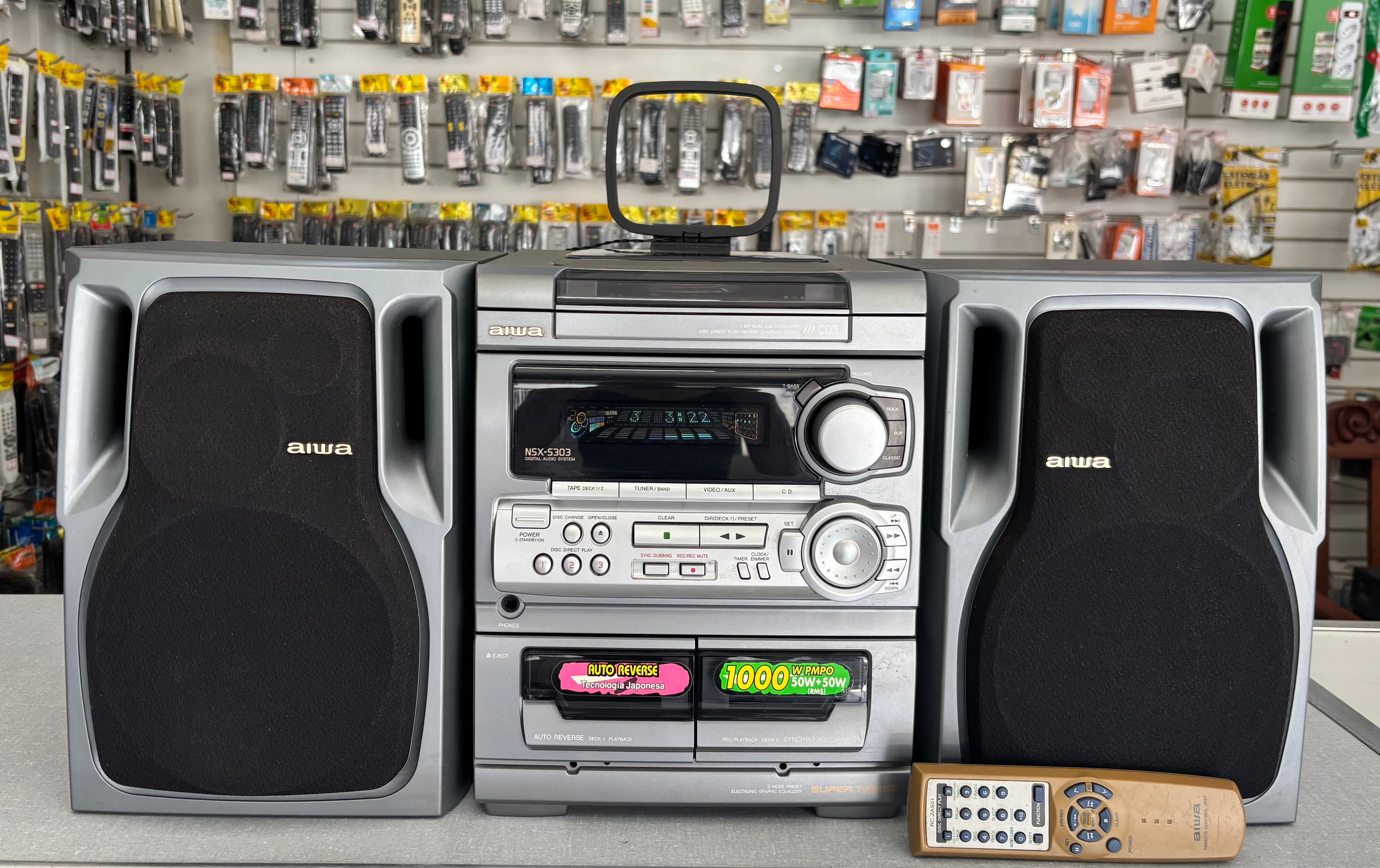Mini System Aiwa NSX-S303 Vintage - Tecnologia Japonesa (Made in Indonesia)