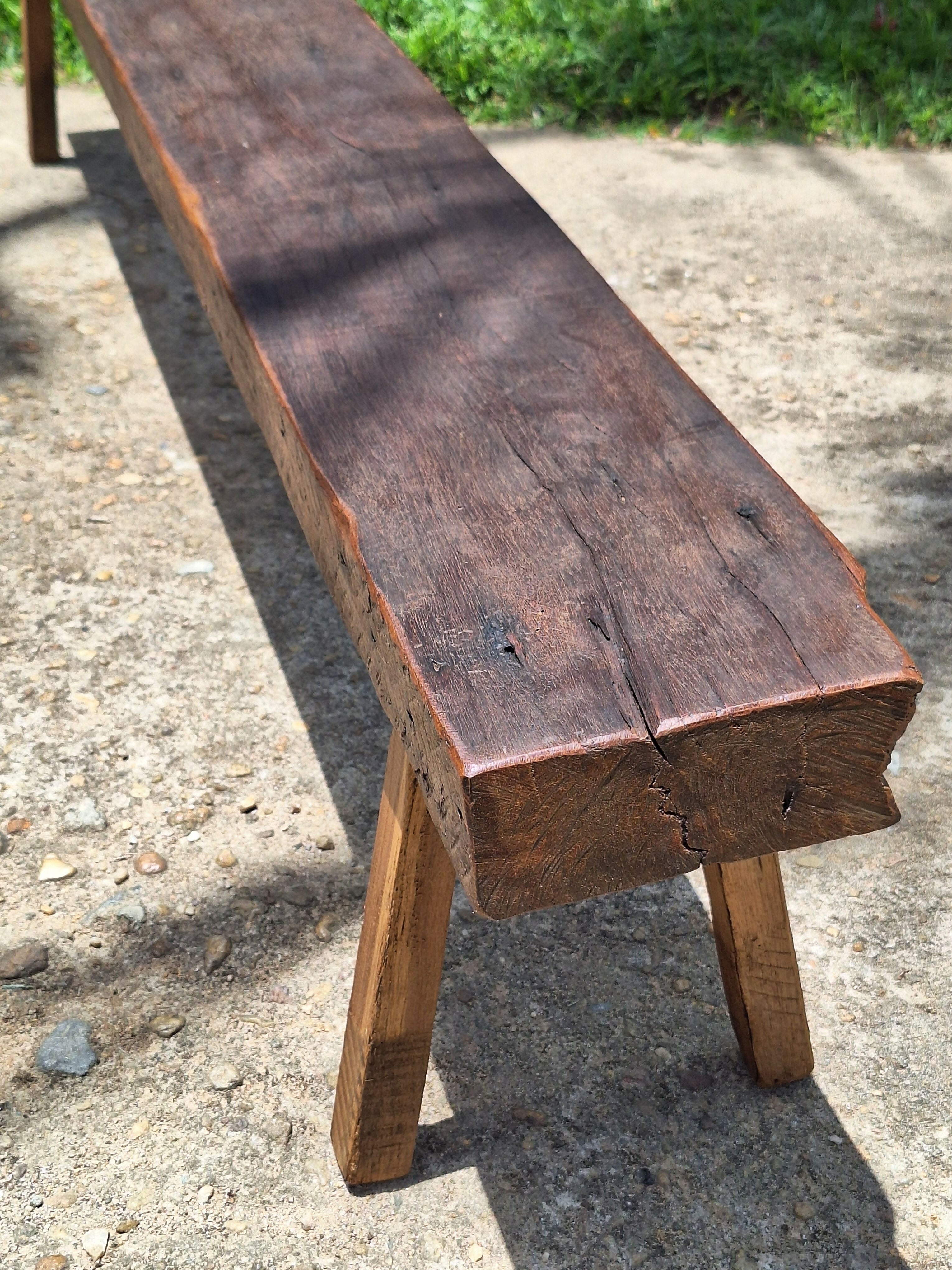 Banco de Dormente Rústico Madeira Maciça Garimpo Mineiro