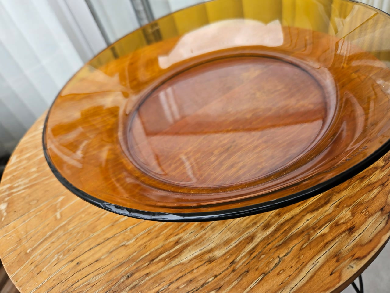 Conjunto Duralex âmbar original – travessas, pratos fundos e saladeira