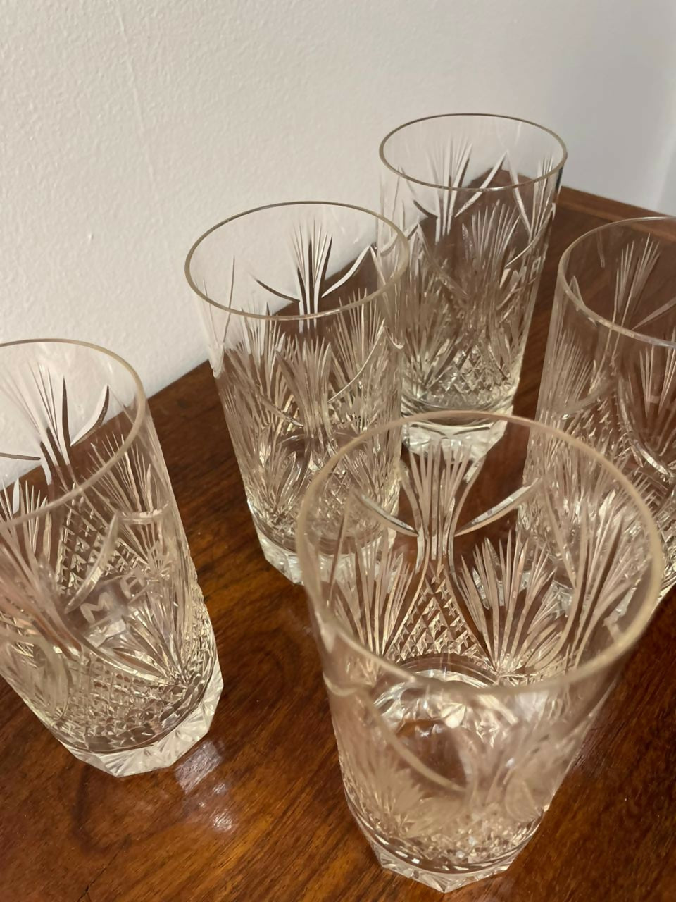 5 Copos em Cristal Lapidado Estelar
