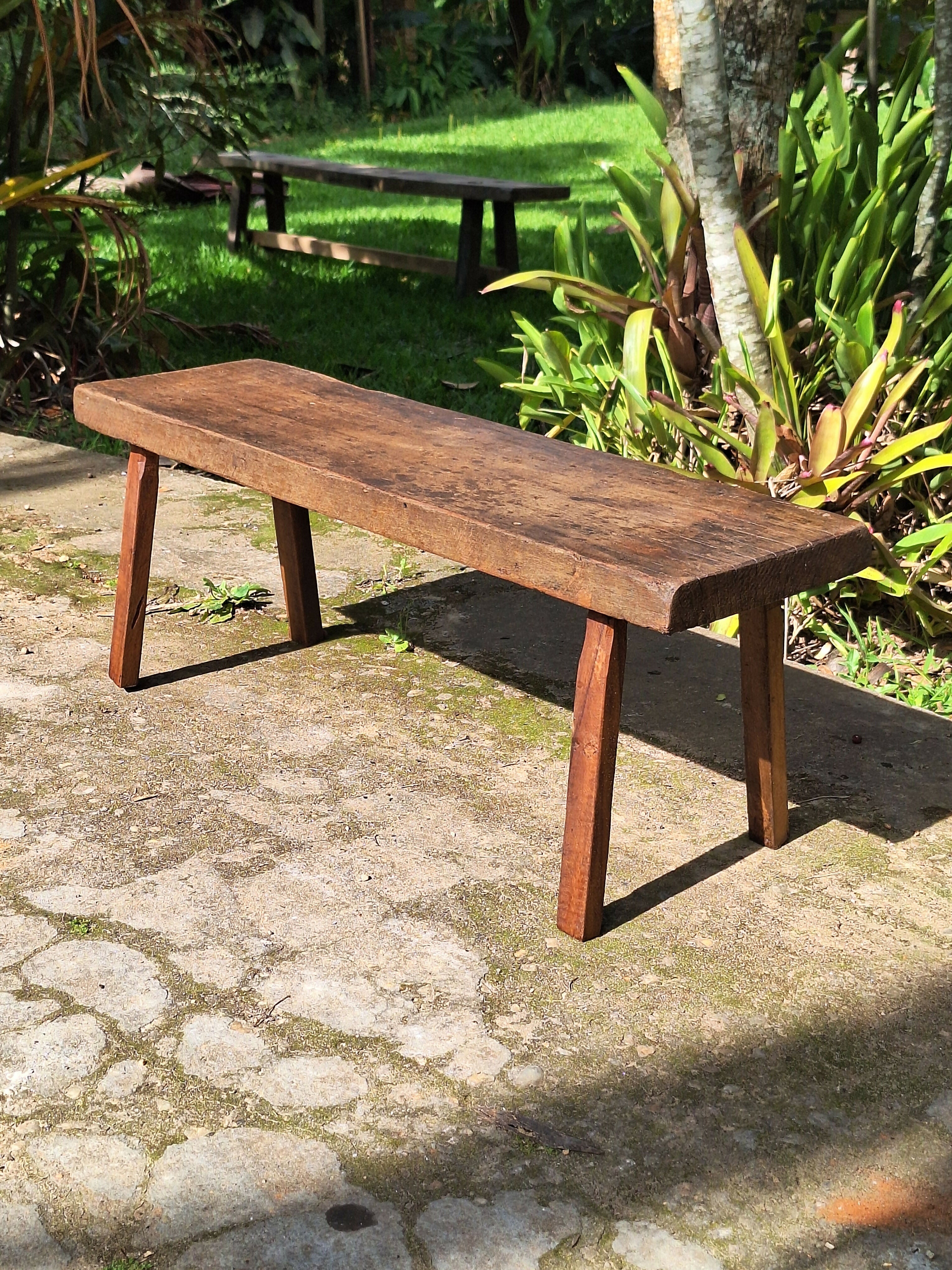 Banco de Dormente Rústico Madeira Maciça Garimpo Mineiro