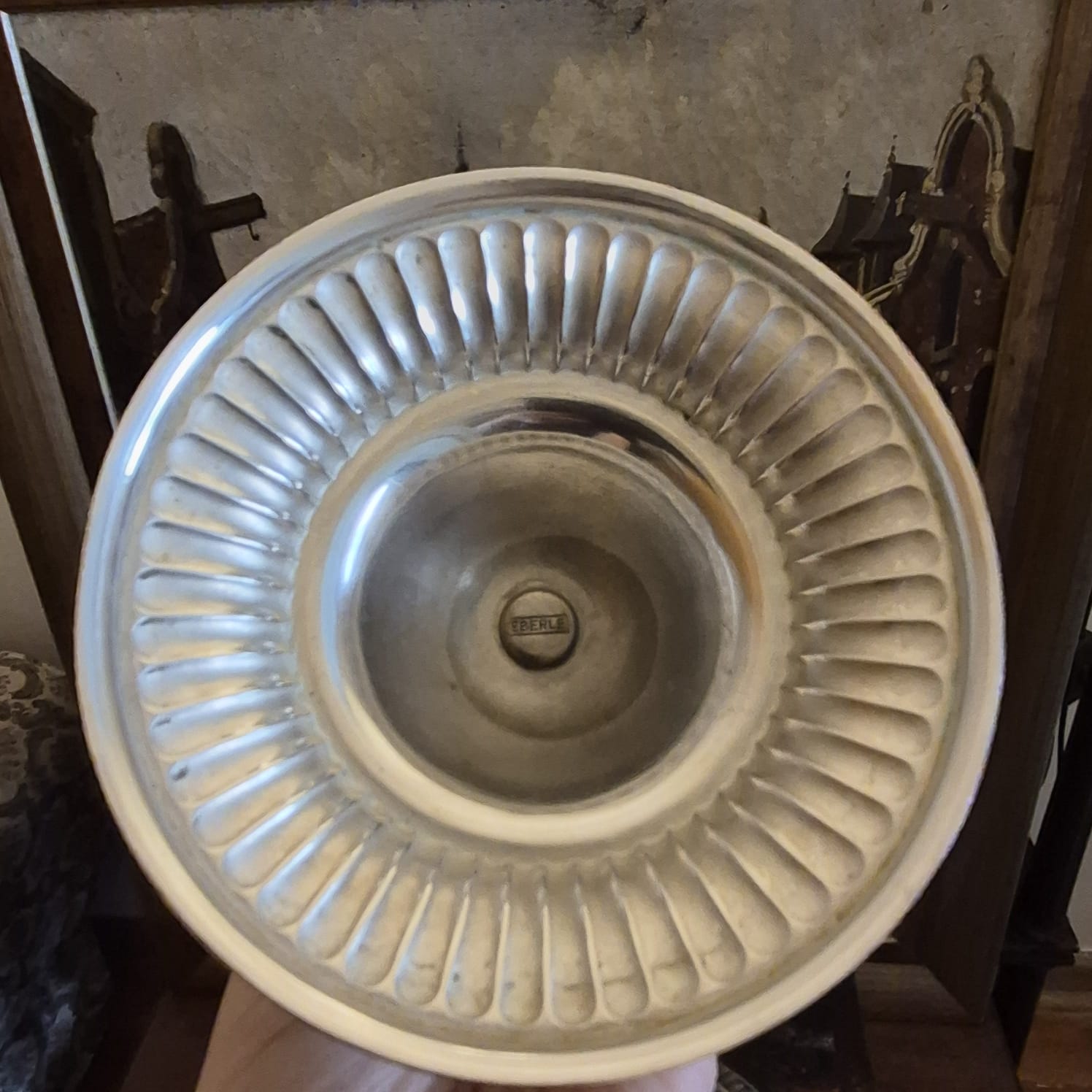Par de castiçais em metal espessurado à prata vintage Eberle. Otimo estado,  ótimo banho.
