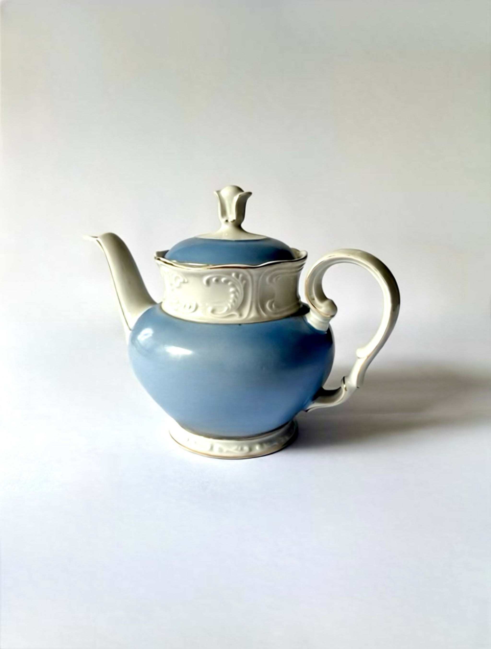 Serviço para chá ou café azul e branco - Porcelana Mauá