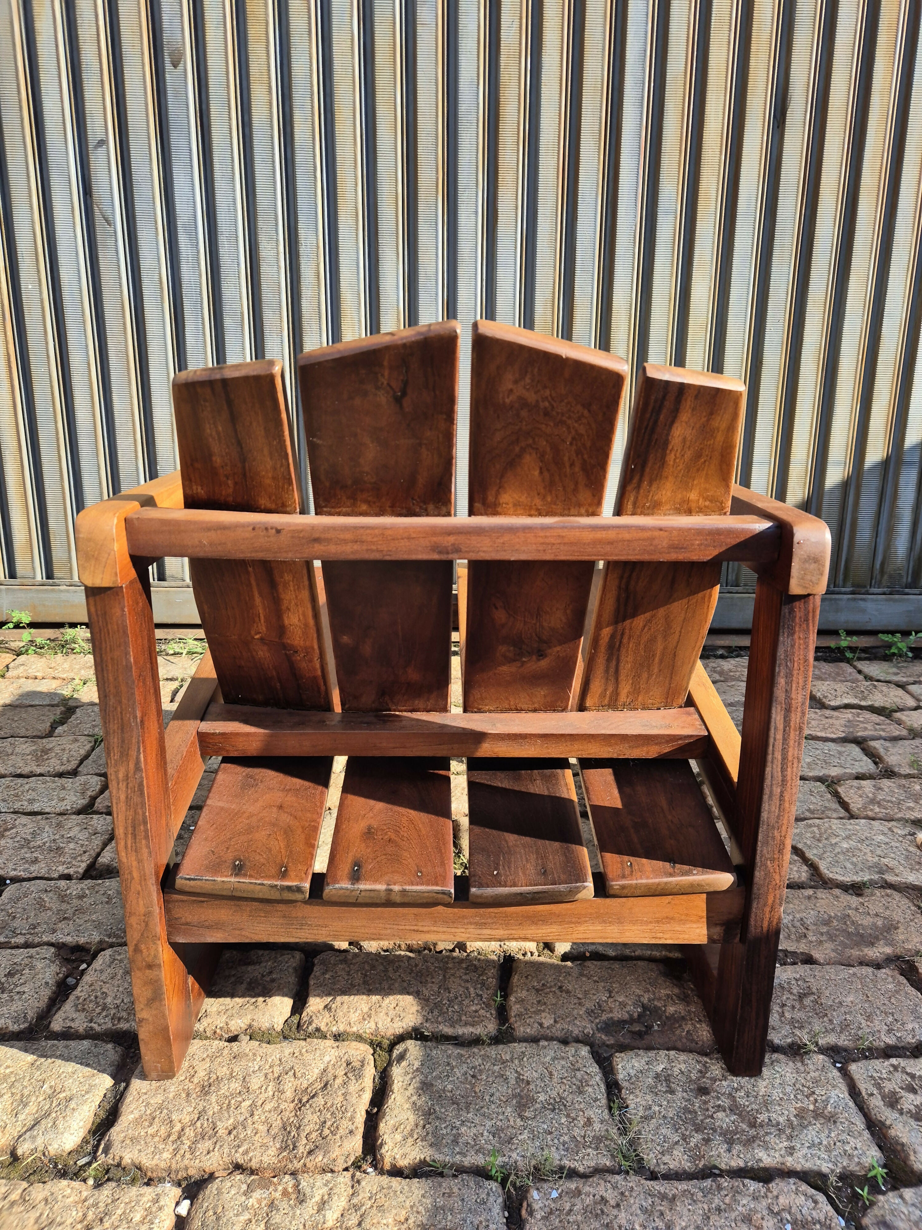 Poltrona Cimba Sergio Rodrigues em madeira Imbuia (restaurada)