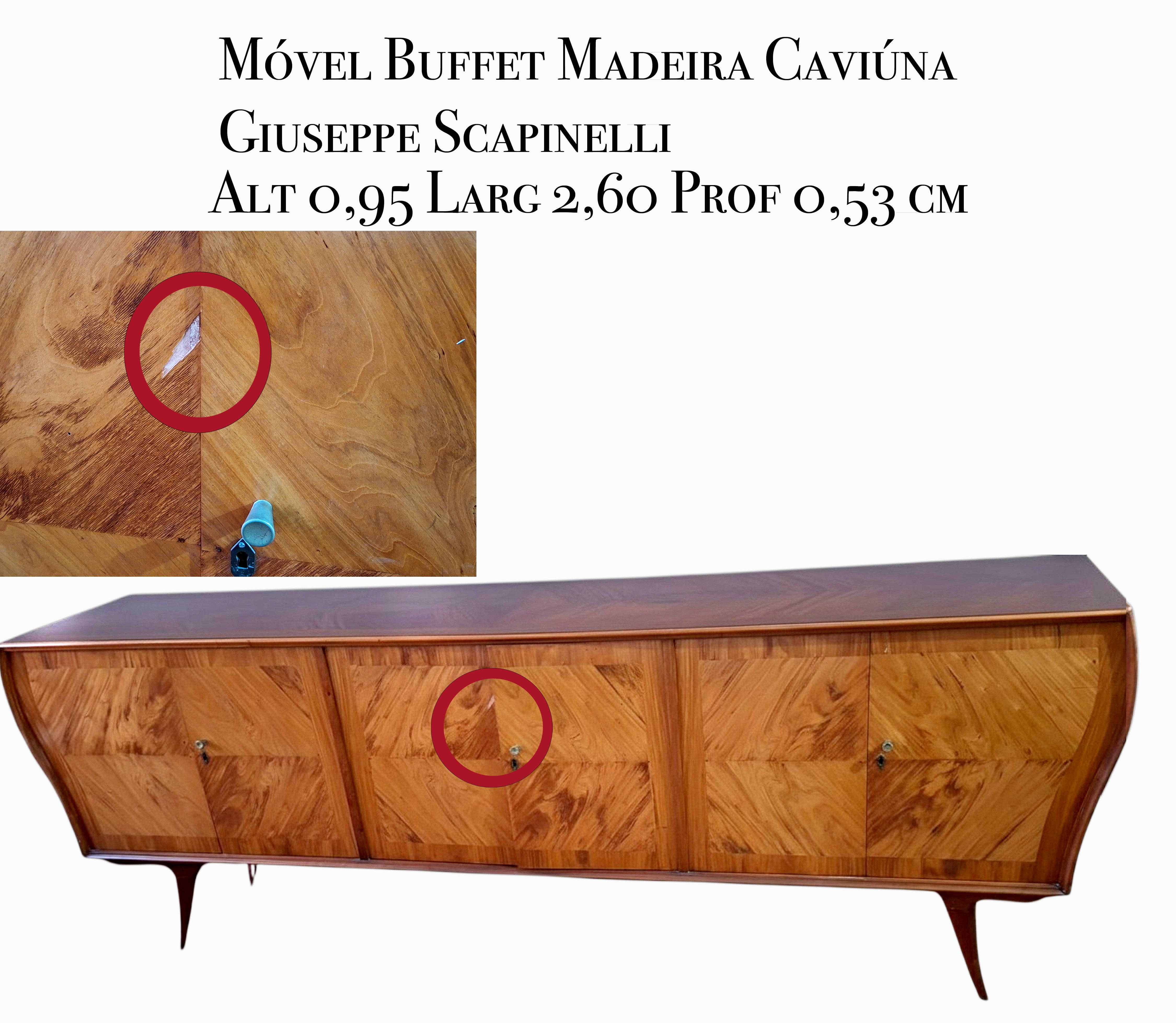 Buffet Vintage em Madeira Caviúna – Giuseppe Scapinelli – Anos 50/60