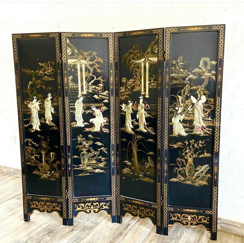 Biombo oriental em Chinoiserie