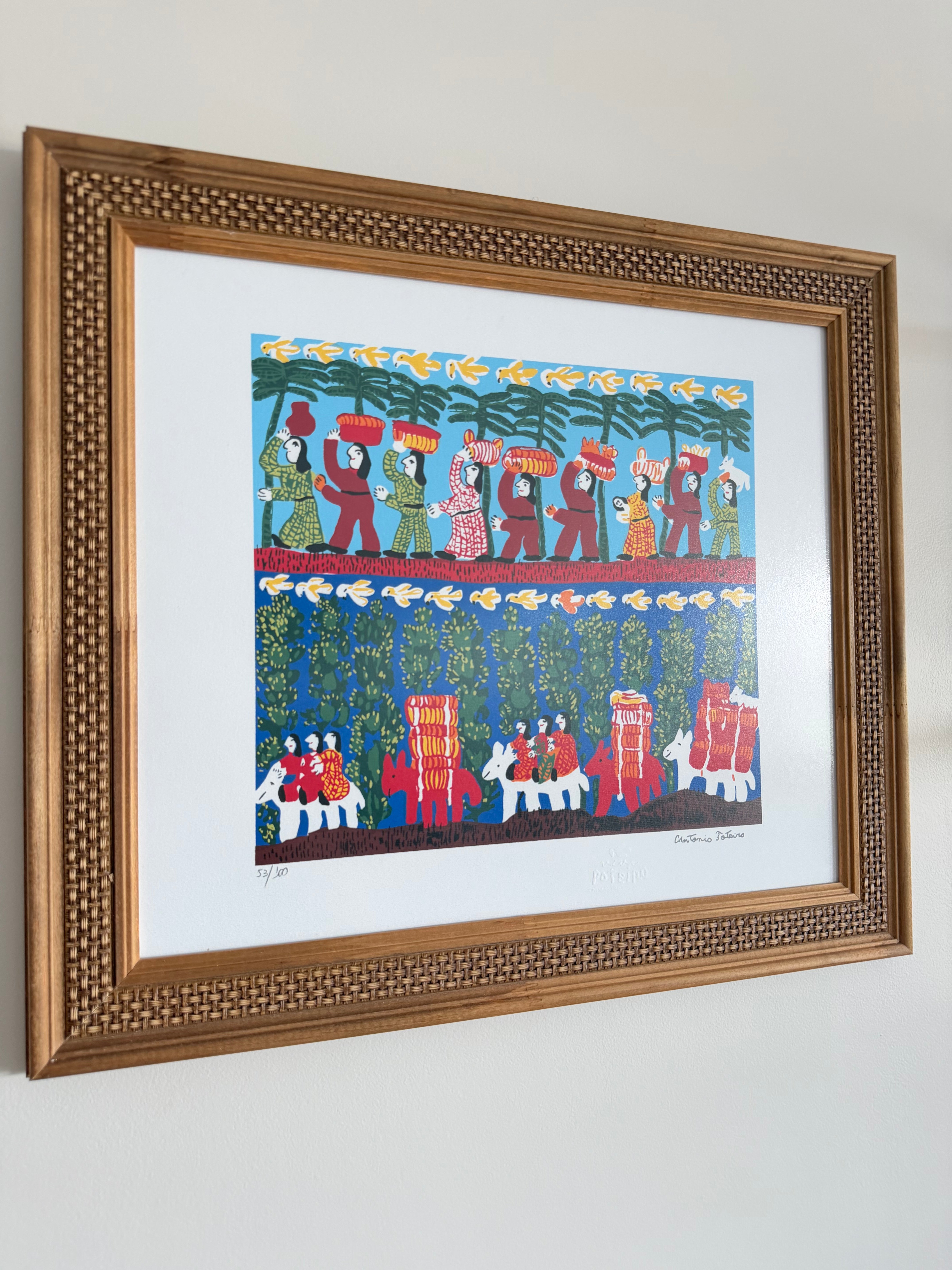 Quadro "Retirantes" serigrafia Antonio Poteiro 