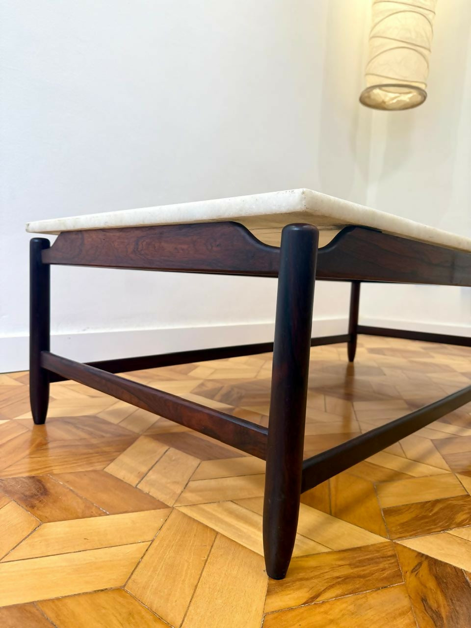 Mesa de Centro Jorge Jabour Mauad - Móveis Cantú Jacarandá e Mármore Anos 60
