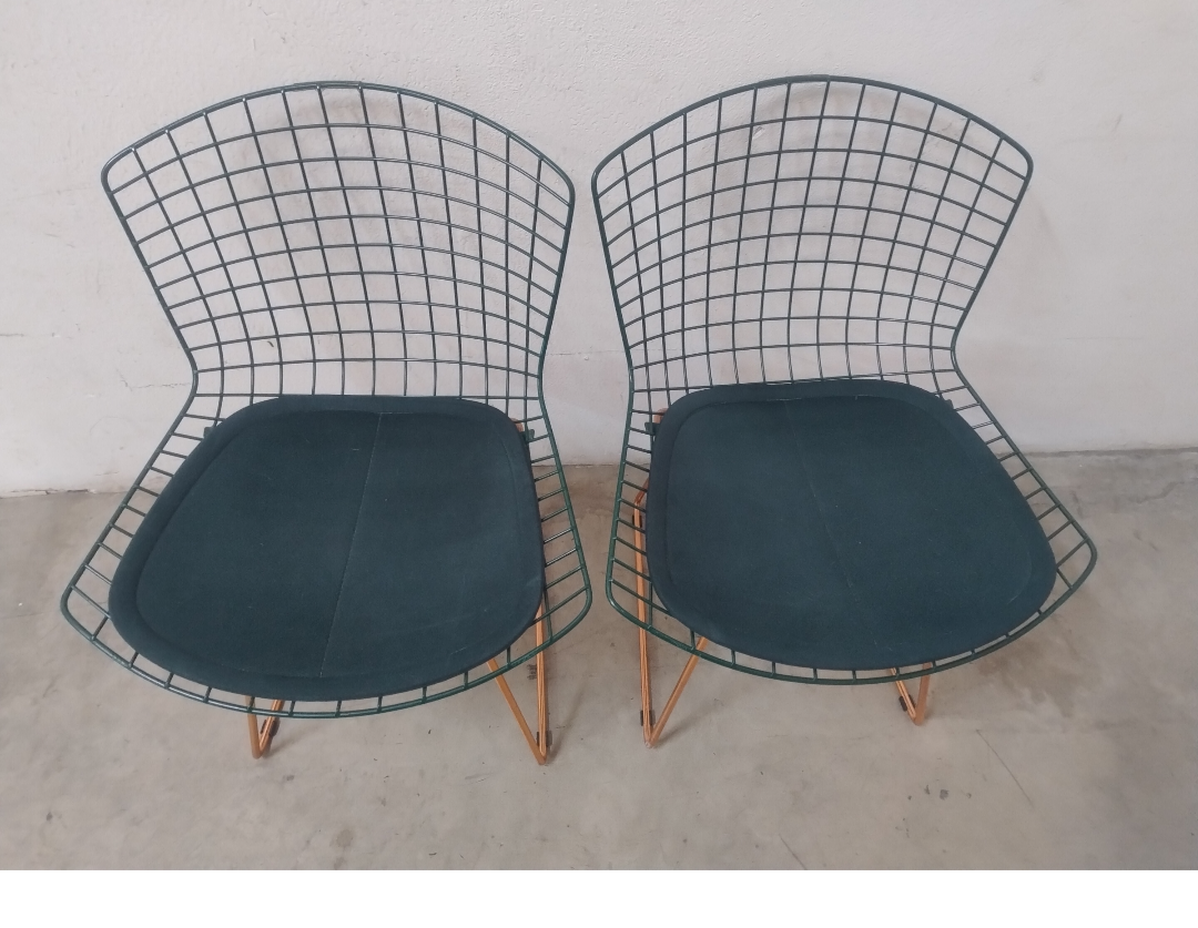 Par de Cadeiras Bertoias Cromadas Tok Stok Armadas