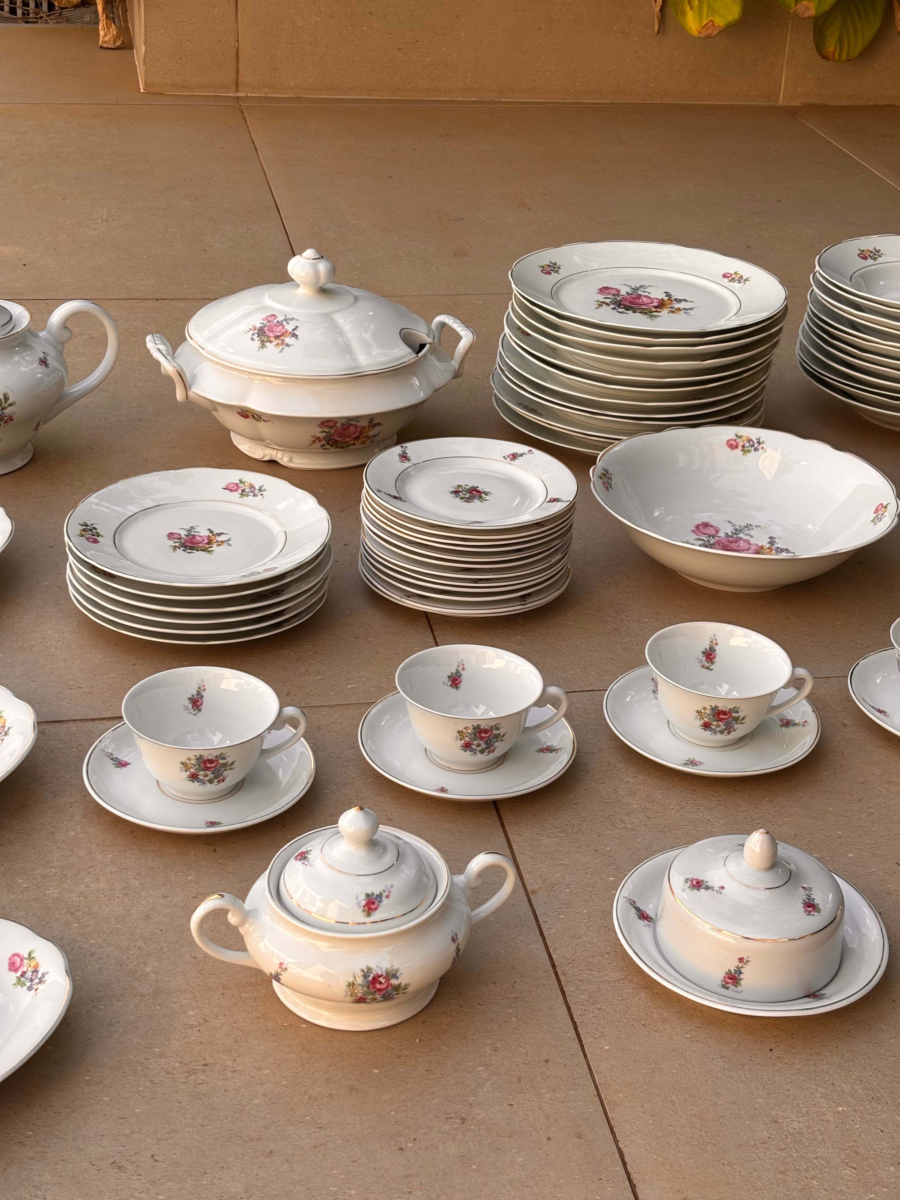 Raridade: Aparelho de Jantar, Chá e Café Porcelana Real São Paulo – 69 Peças (Década de 50/60)