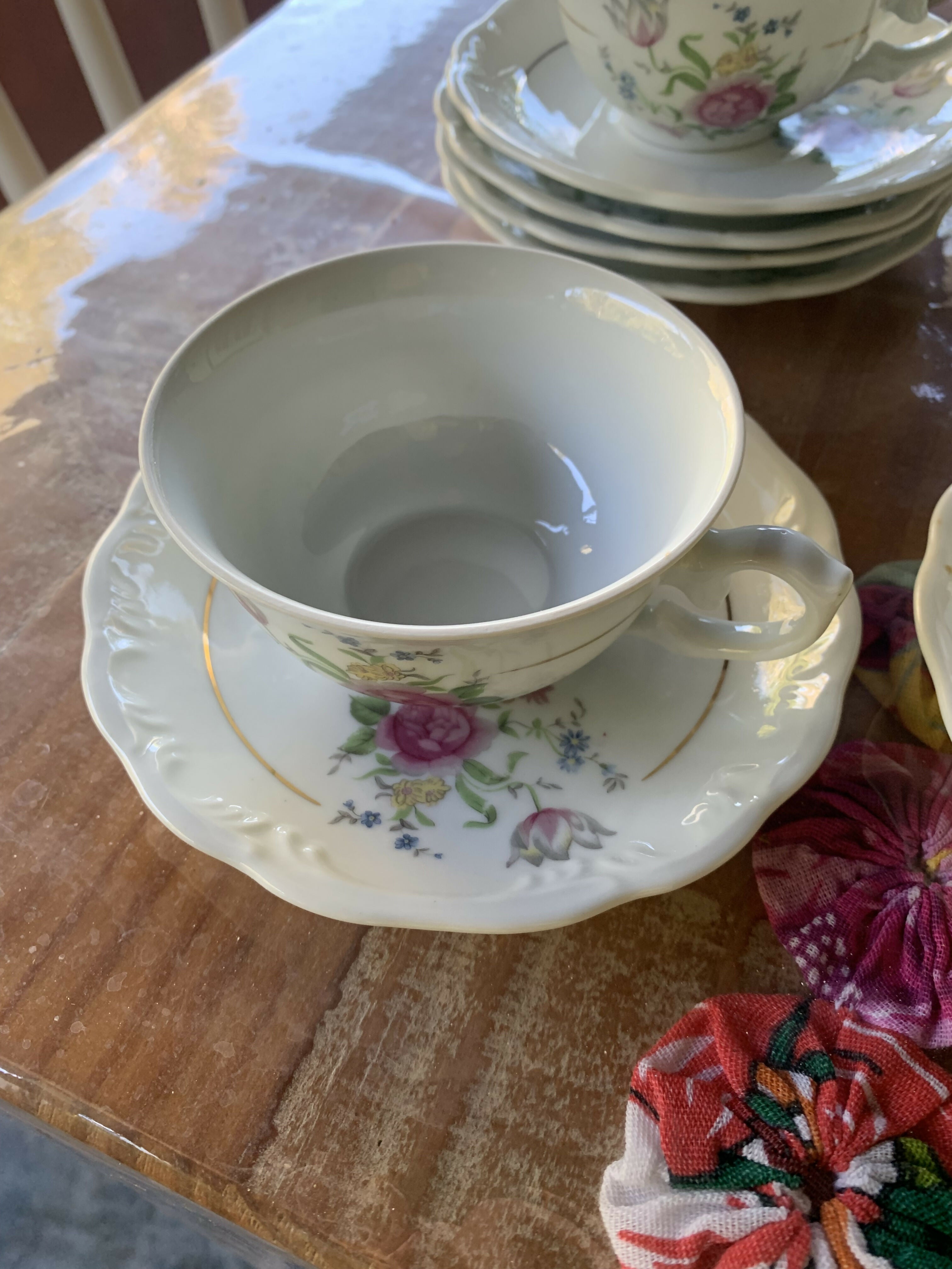 Conjunto de 6 xícaras florais Schmidt