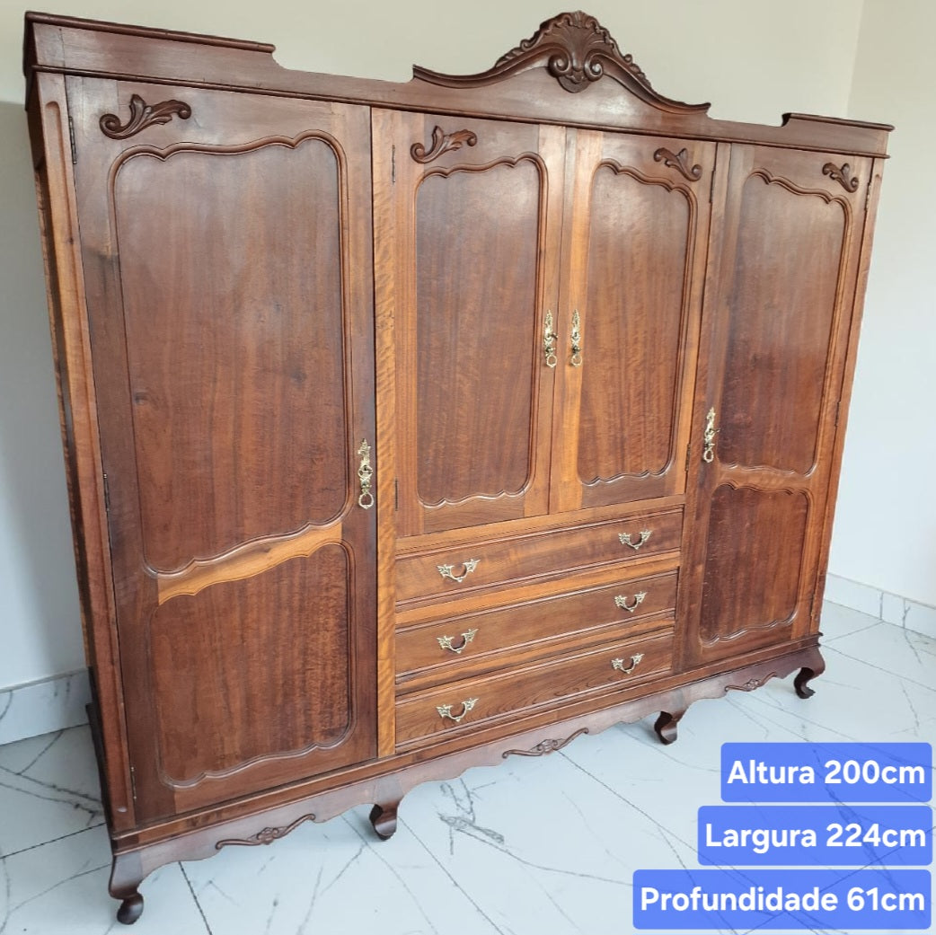 Conjunto Quarto Colonial em Imbuia maciça