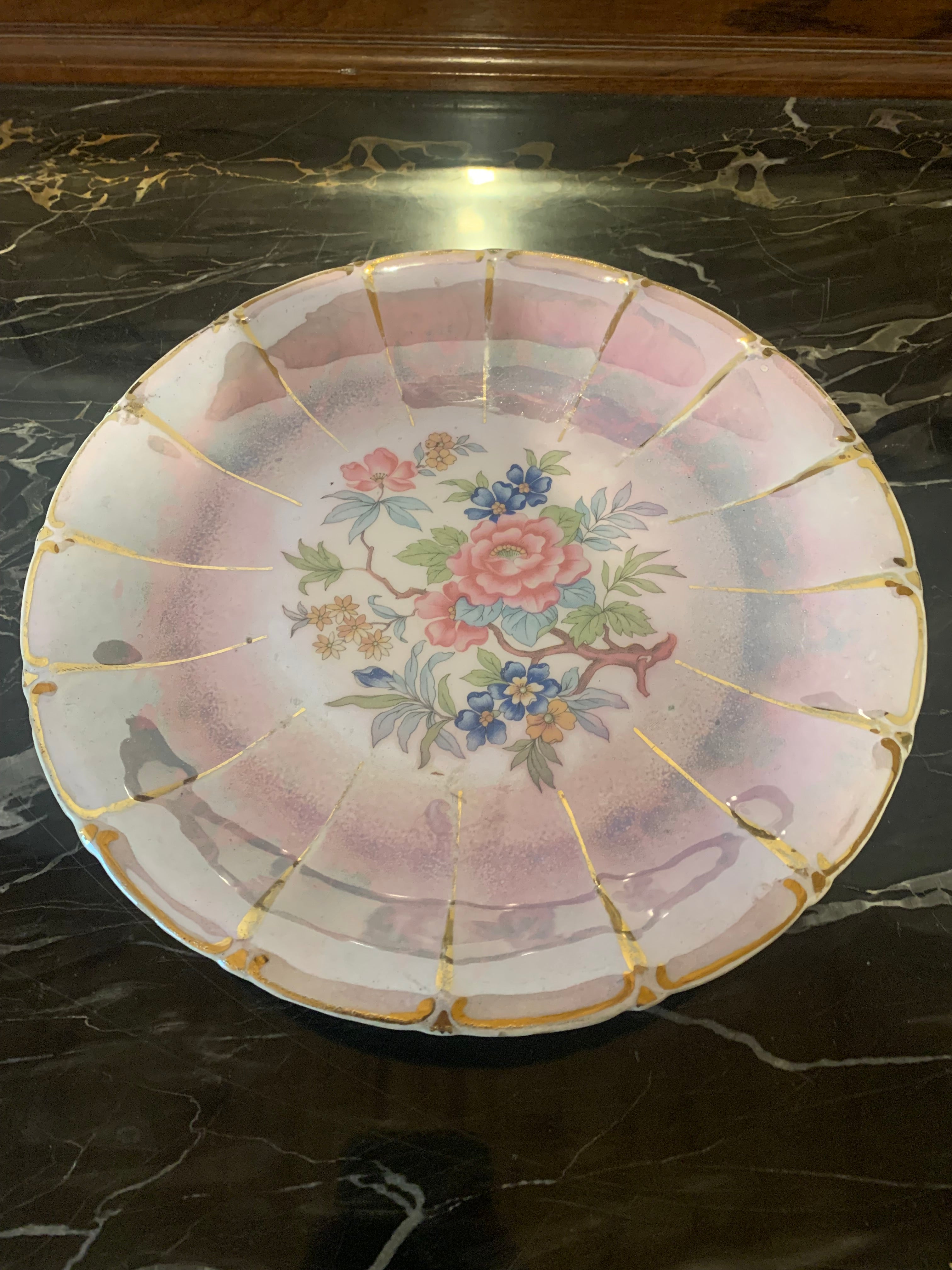 Espetacular prato para bollo ou docinhos em porcelana Zappi