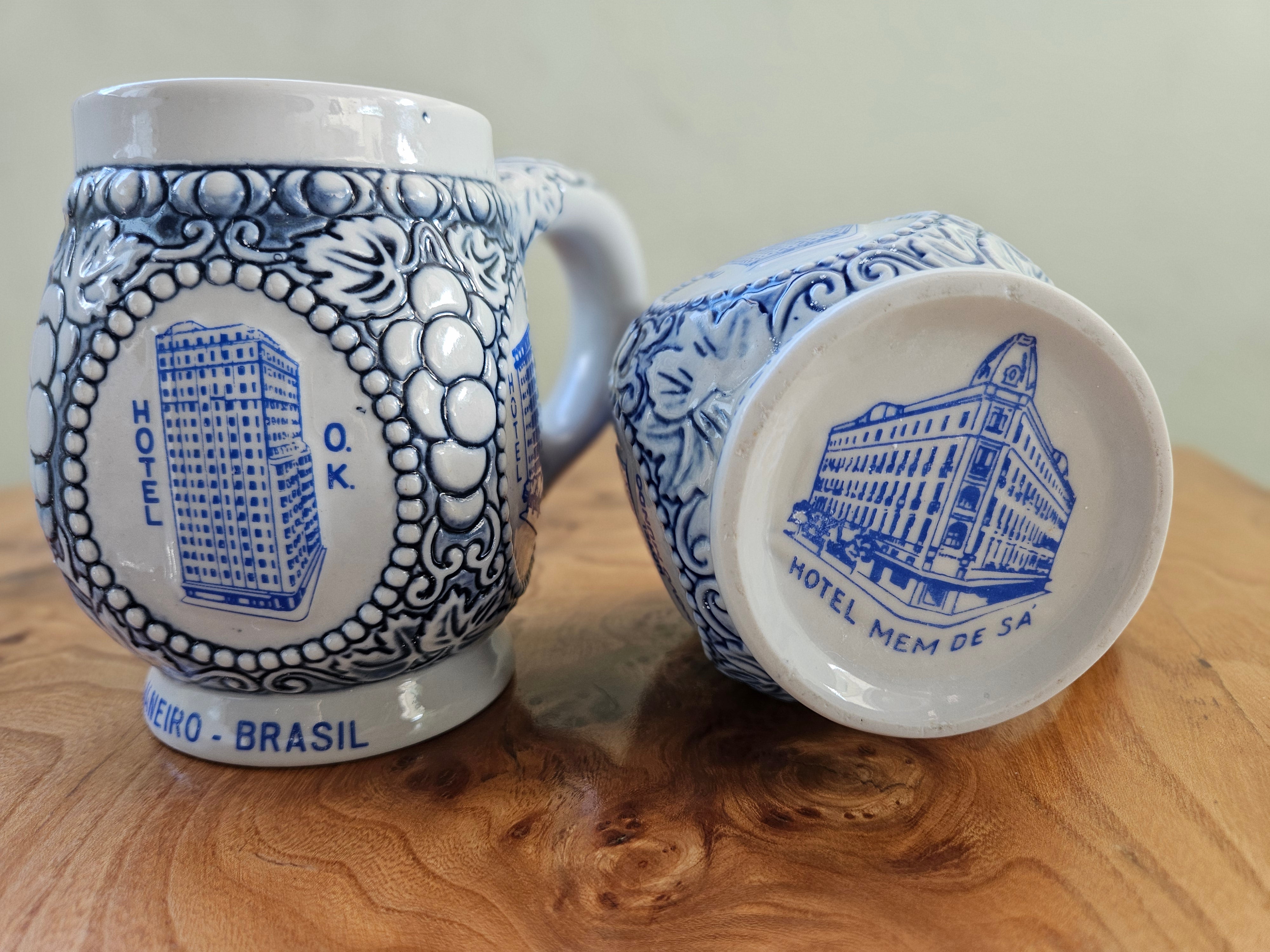 Canecas Mini Vintage - Hotéis Históricos do Rio de Janeiro  - Lote o Par