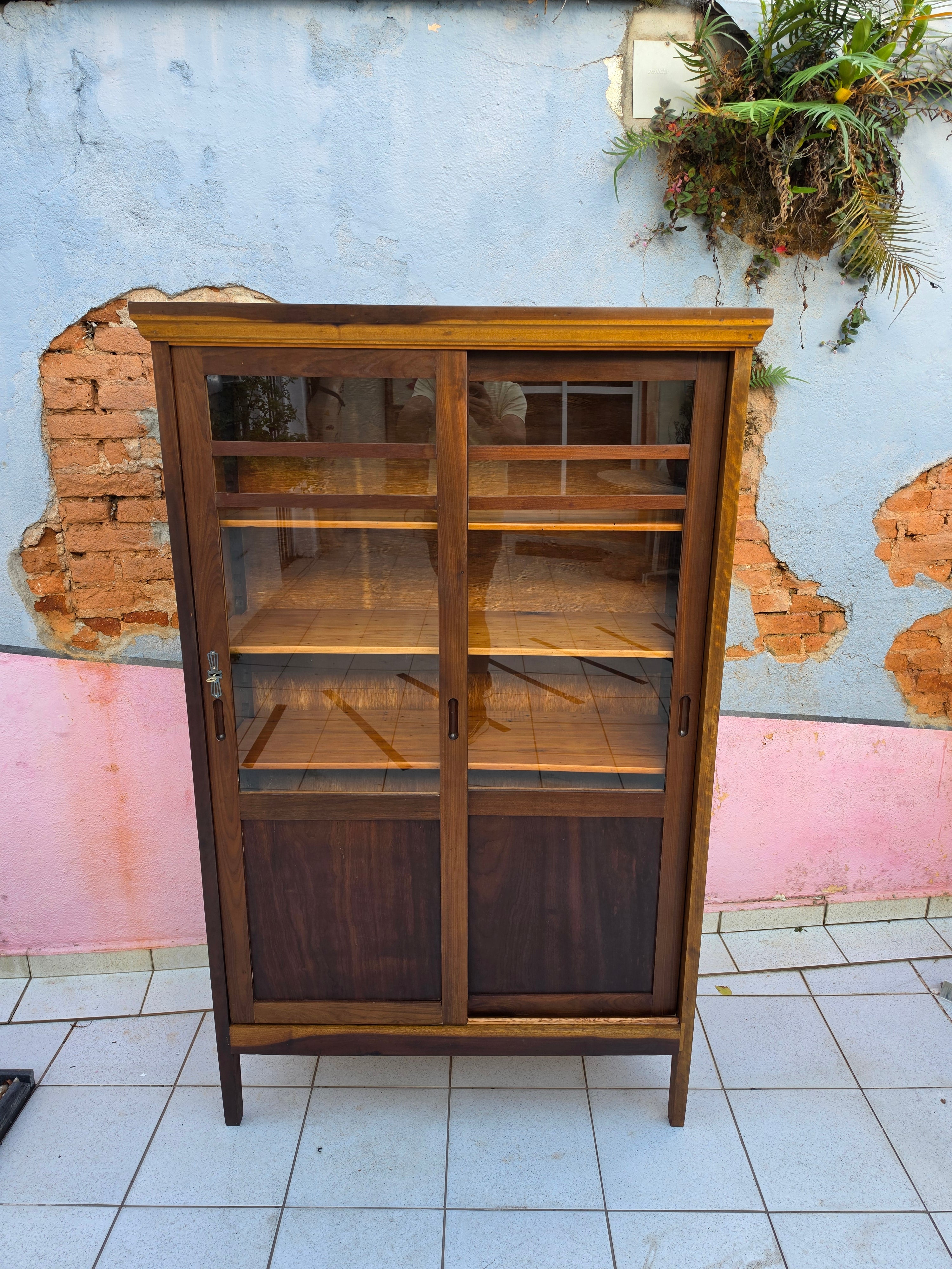 Estante/ Livreiro porta de correr década de 60