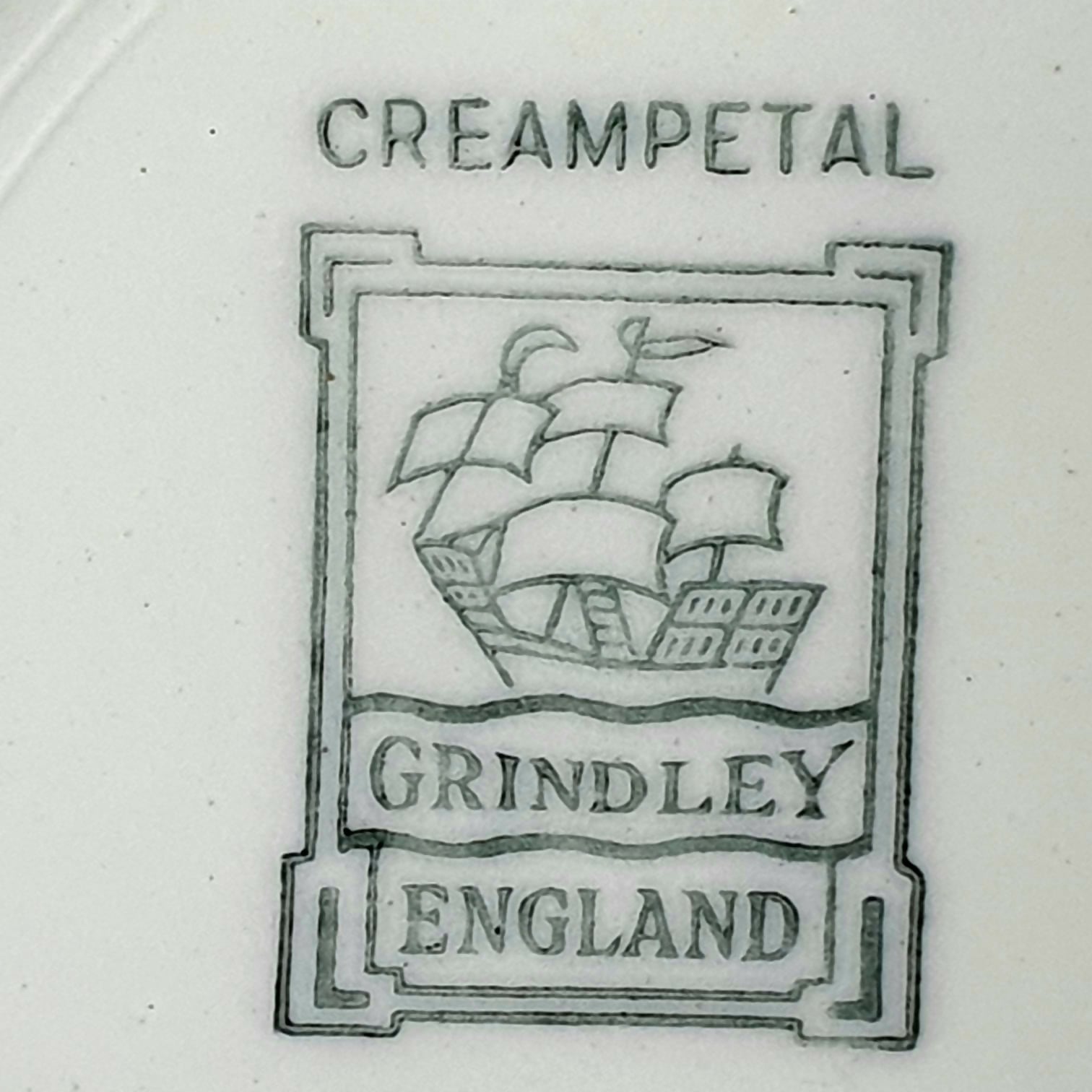 Conjunto de 23 peças, pratos rasos e fundos, em faiança inglesa Art Decó, anos 30, Grindley Creampetal