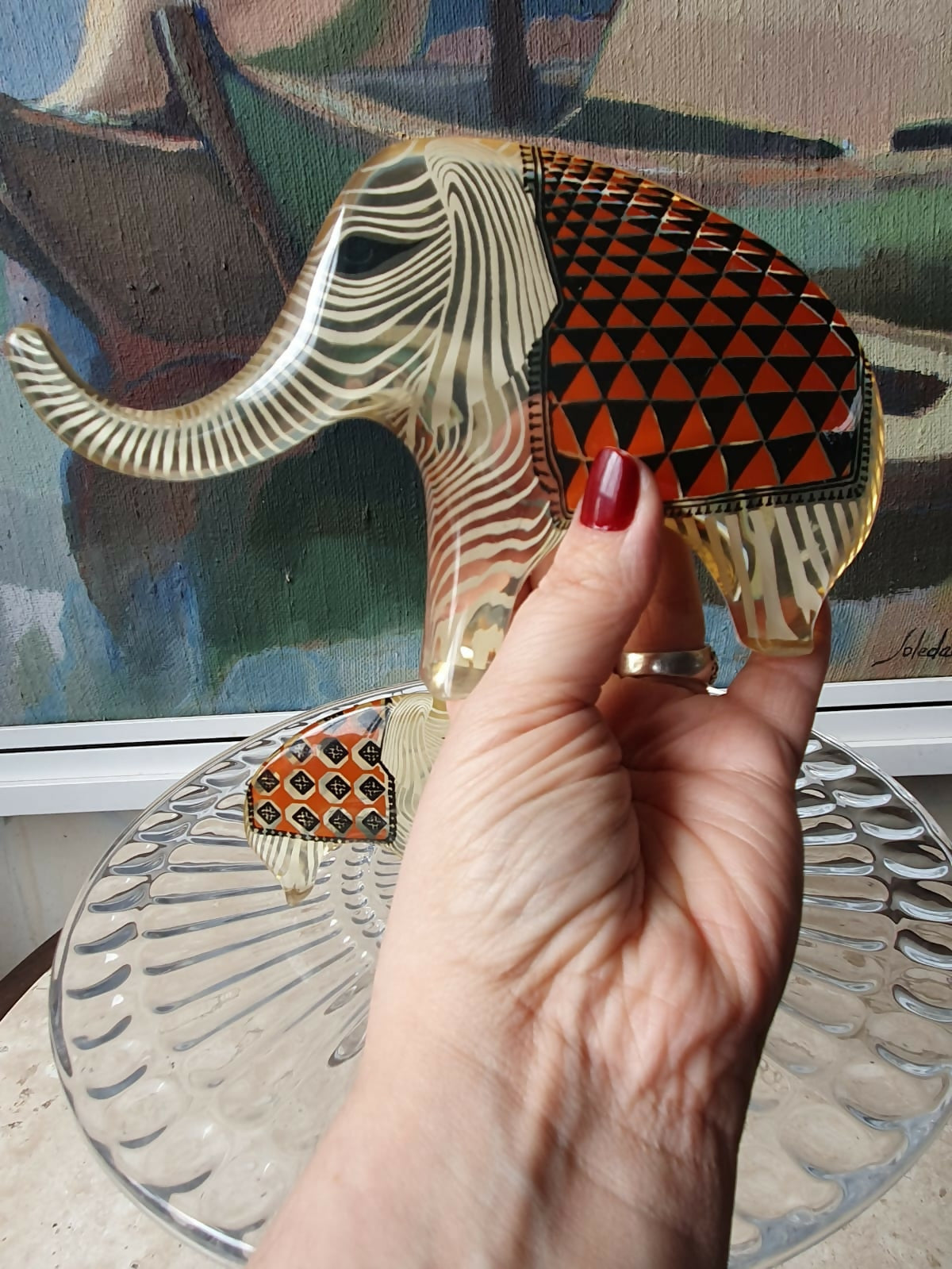 Par de Esculturas modernistas de elefantes em acrílico Palatnik. Perfeito estado de conservação!