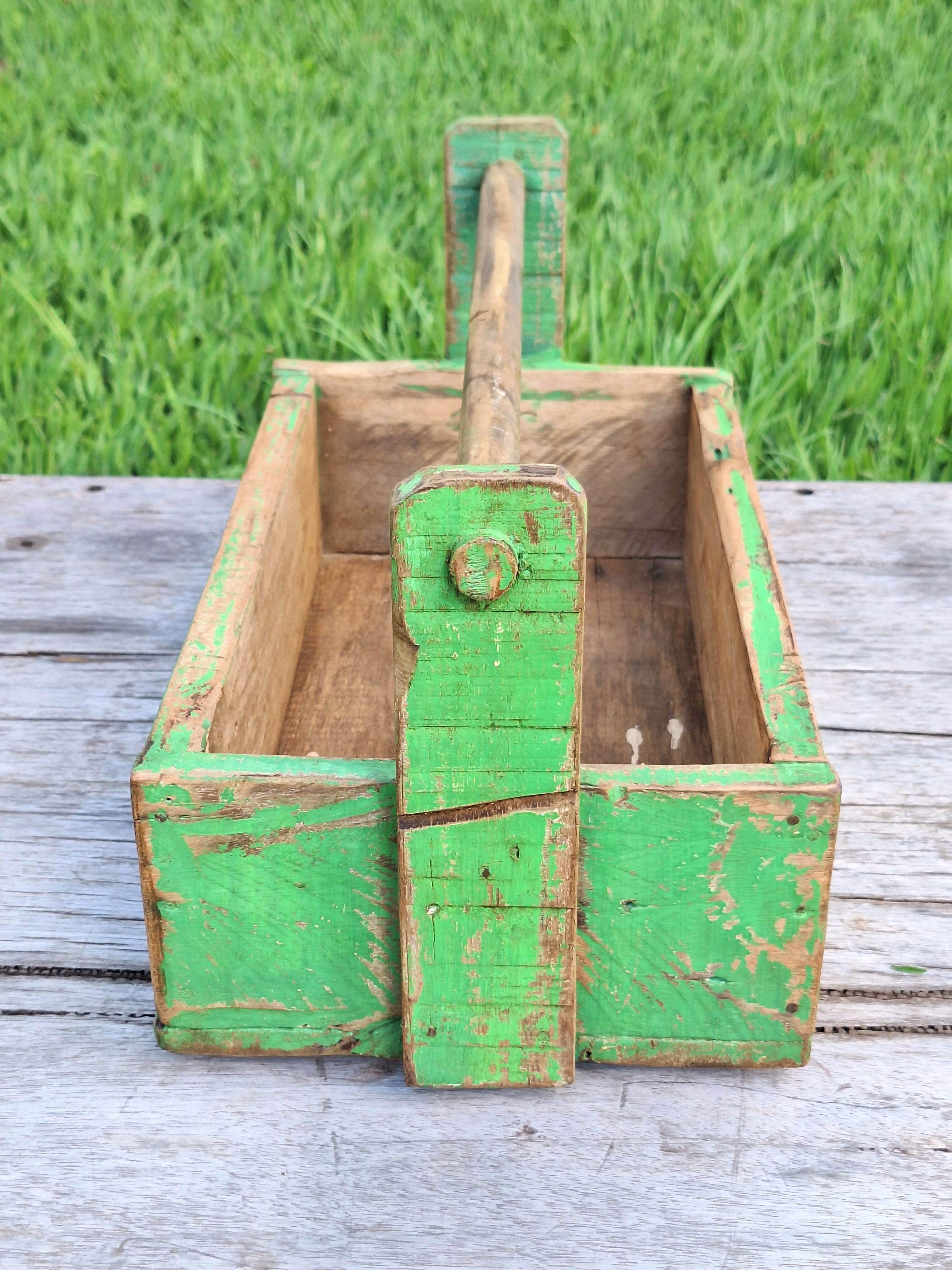 Caixa de Ferramenta Tinta Gasta Madeira Maciça Garimpo Mineiro