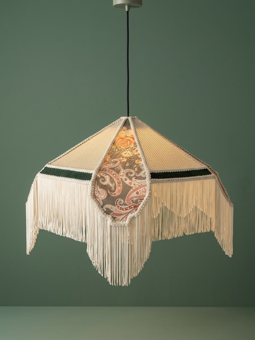 Lustre pendente com franjas e tecidos - Volà Gallery