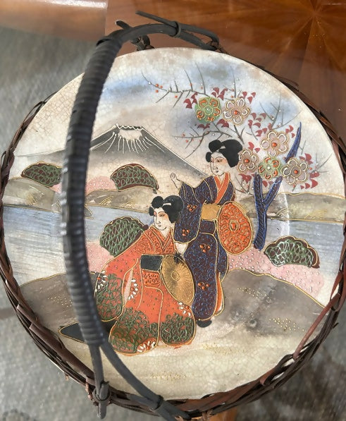 Pratos Decorativos Japoneses Vintage Satsuma — Década de 60