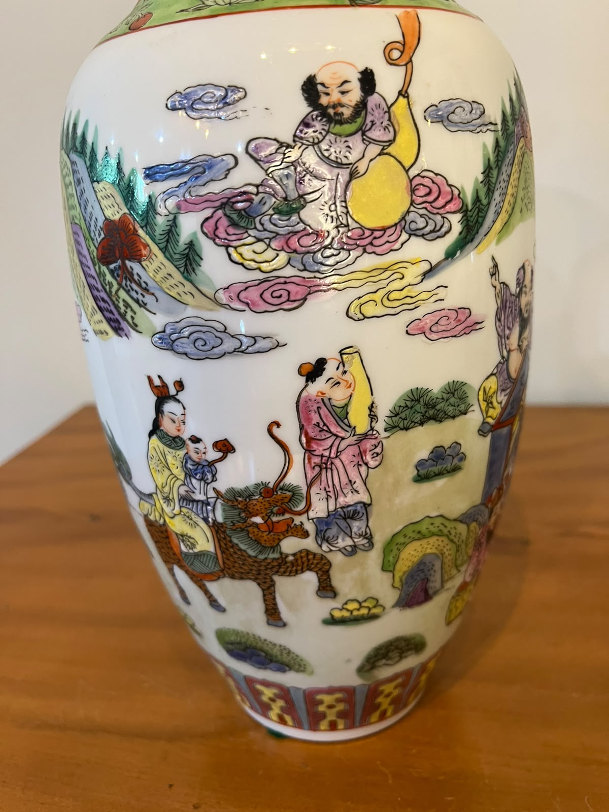 Vaso decorativo em porcelana chinesa policromada – 32 cm