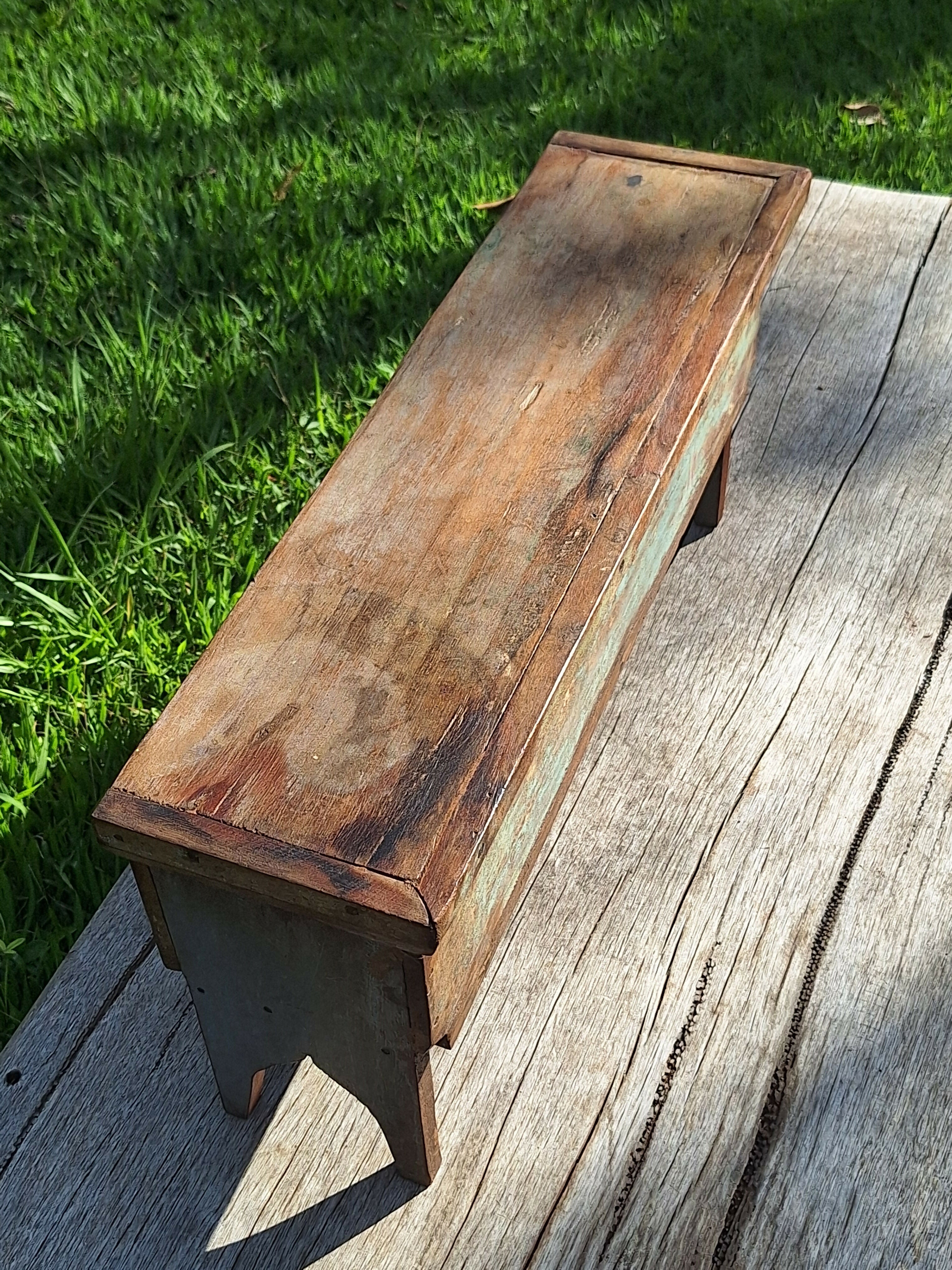 Baú Rústico Tinta Gasta Madeira Maciça Garimpo Mineiro