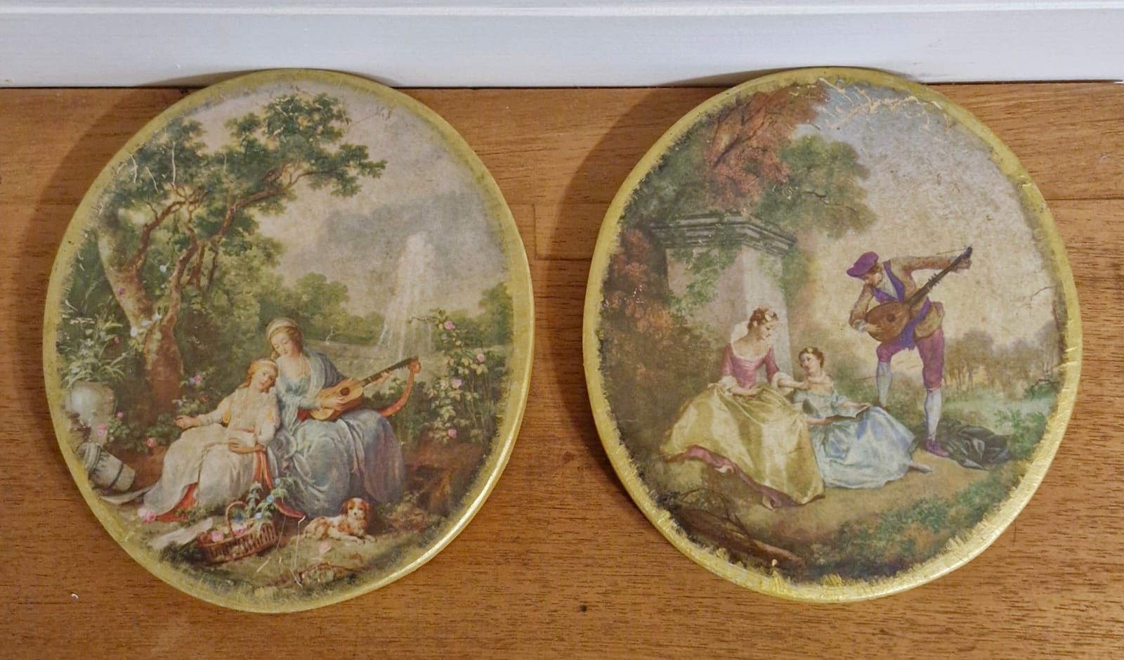 Lindíssimas Placas decorativas arredondadas vintage - Antiguidade